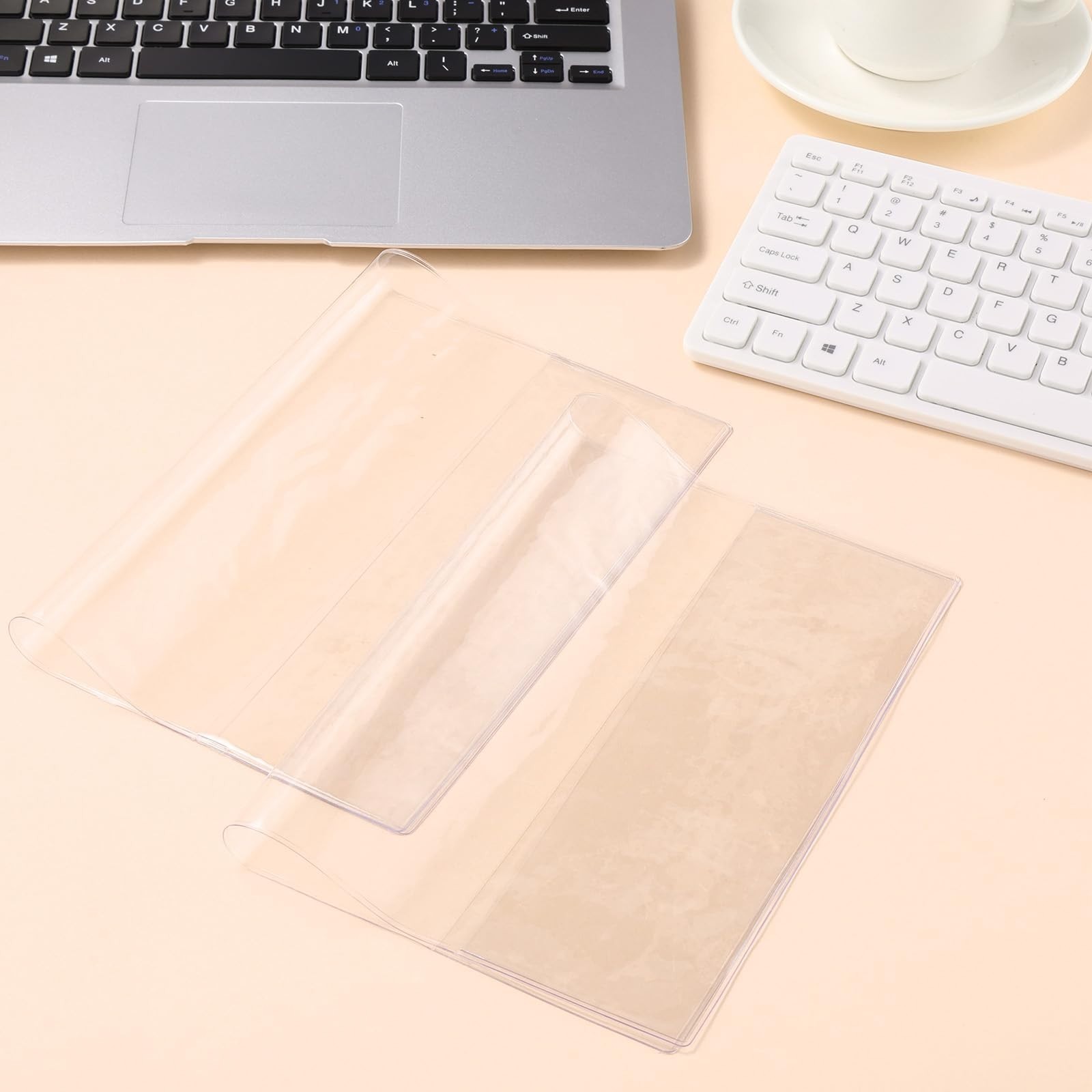 4 Pack A5 Transparent Waterproof Planner Covers, Clear Jelly Notebook Sleeves fo