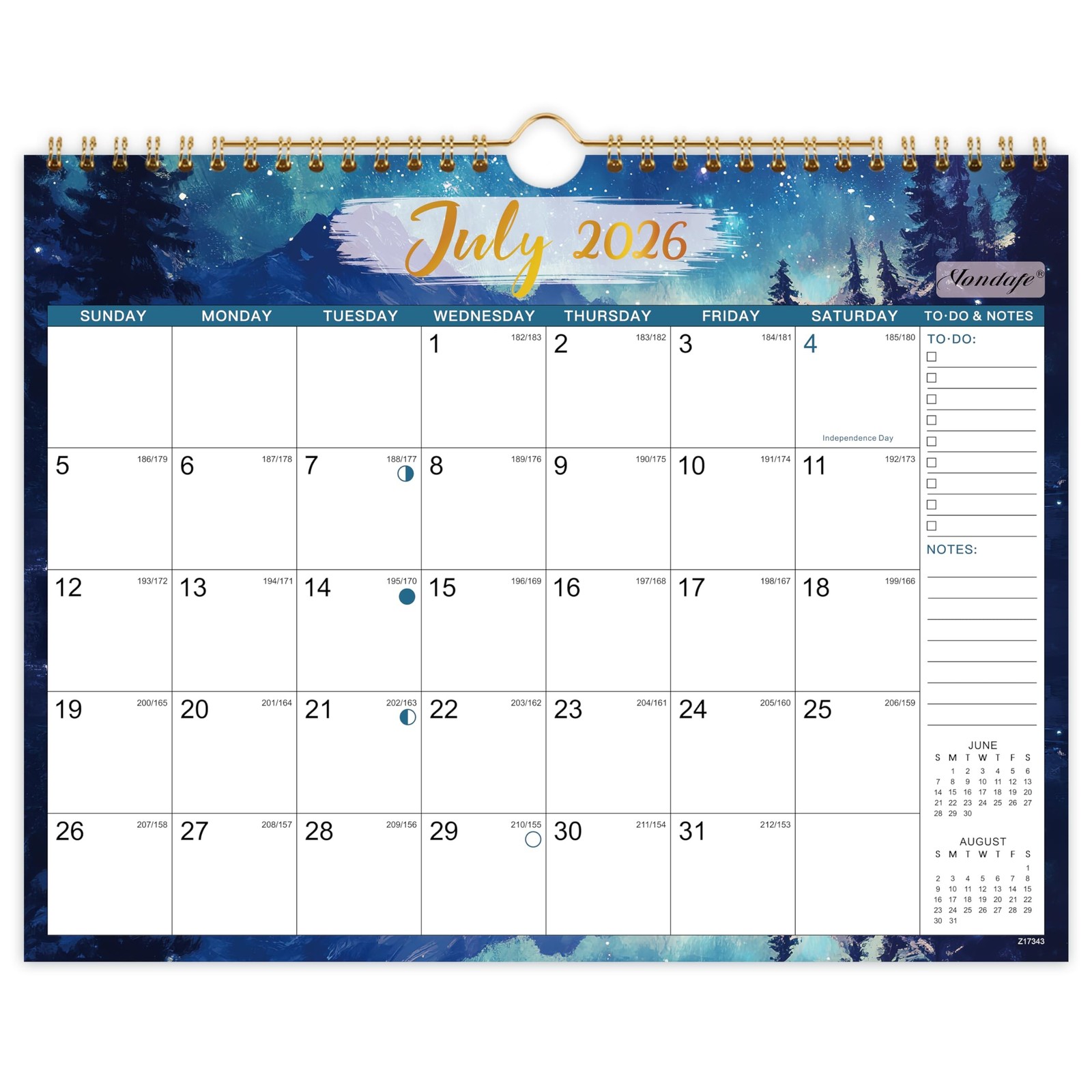 Calendar 2026-2027 – 2026-2027 Wall Calendar, JUL 2026 – DEC 2026, 11″ x 8.5″…