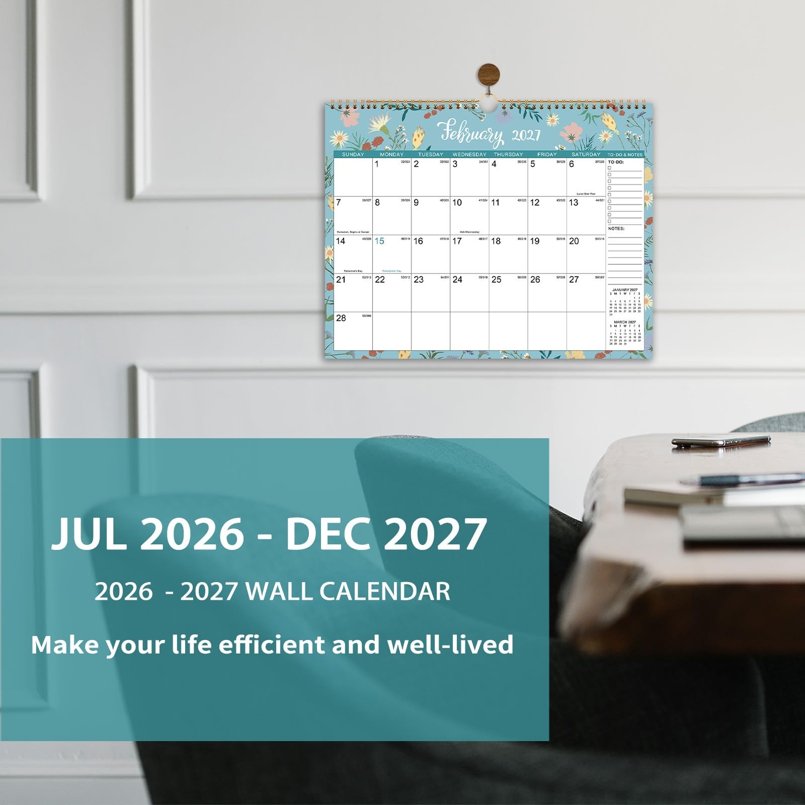 Calendar 2026-2027 – Wall 2026-2027, Jul 11.6″ x 14.8″, Muticolored
