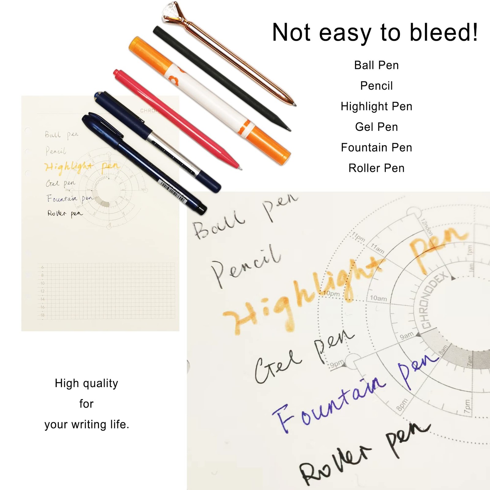 3 Pack A7 135 Sheets/270 Pages Blank Loose Leaf Punched Refills for 6 Hole Bi…