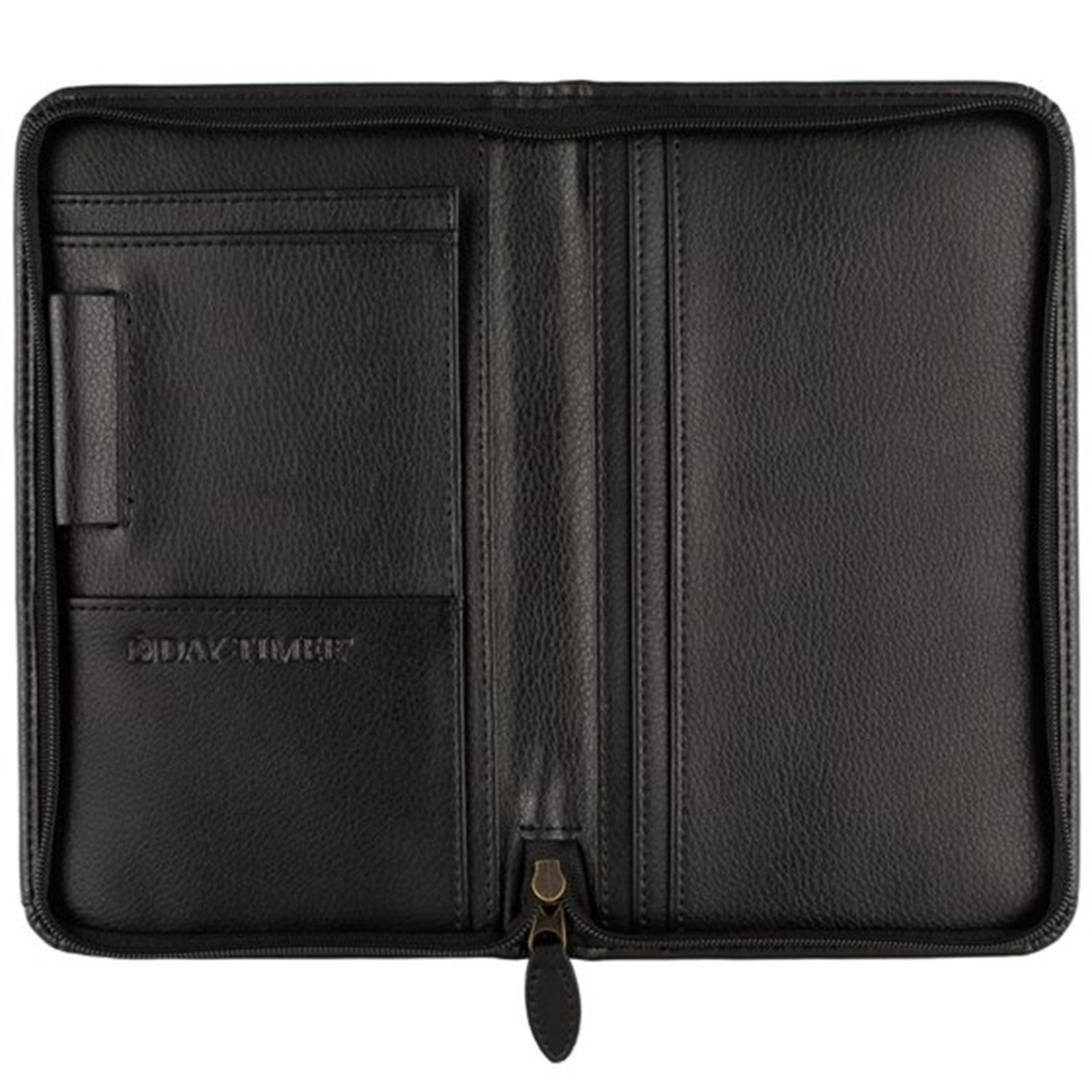 Day-Timer Armorhide Leather Zippered Planner Cover, Black, 3.5″x6.5″