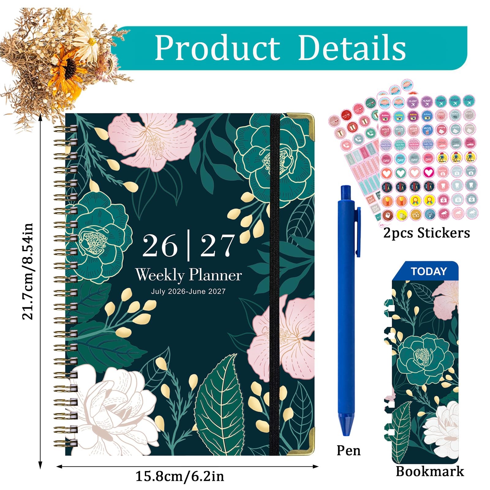 Planner 2026-2027,Agenda 2026 2027, July 2026 to June 2027 Monthly Weekly Cal…