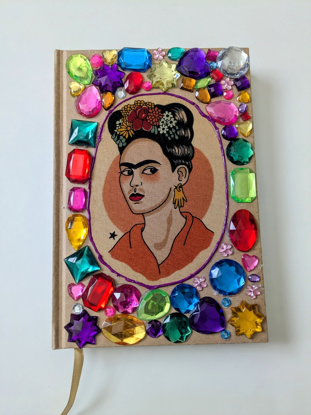 Frida Kahlo Journal with Gemstone Embellishments