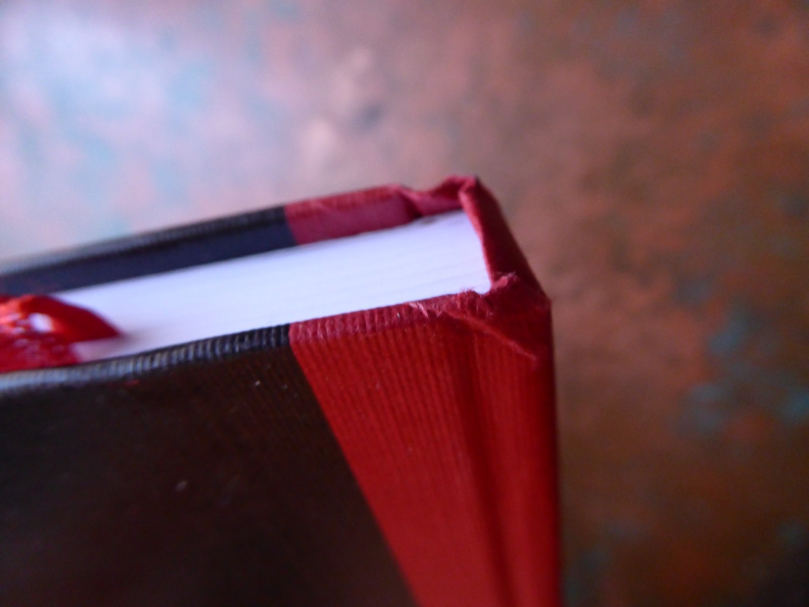 Black n’ Red Lined Notebook Optik Paper Hardcover Business Journal Unused 12″