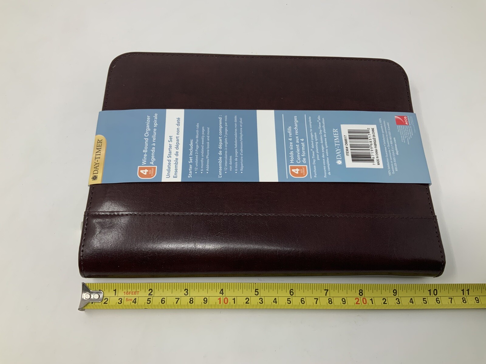 Day-Timer Wire-Bound Leather Organizer System Burgundy #D68517