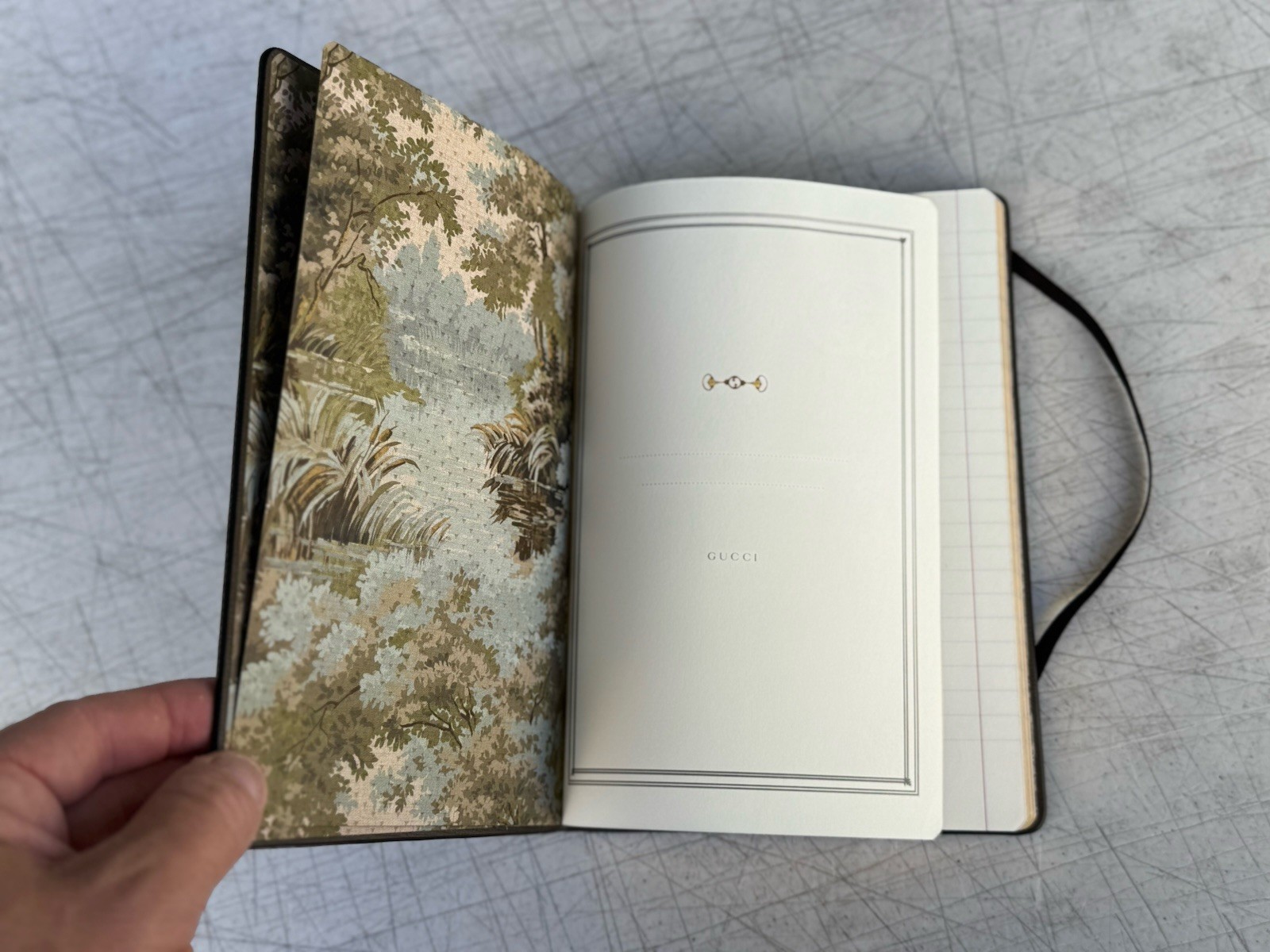 Gucci Notebook with Web and Horsebit in Ivory and Brown mini GG NEW NO BOX/TAGS