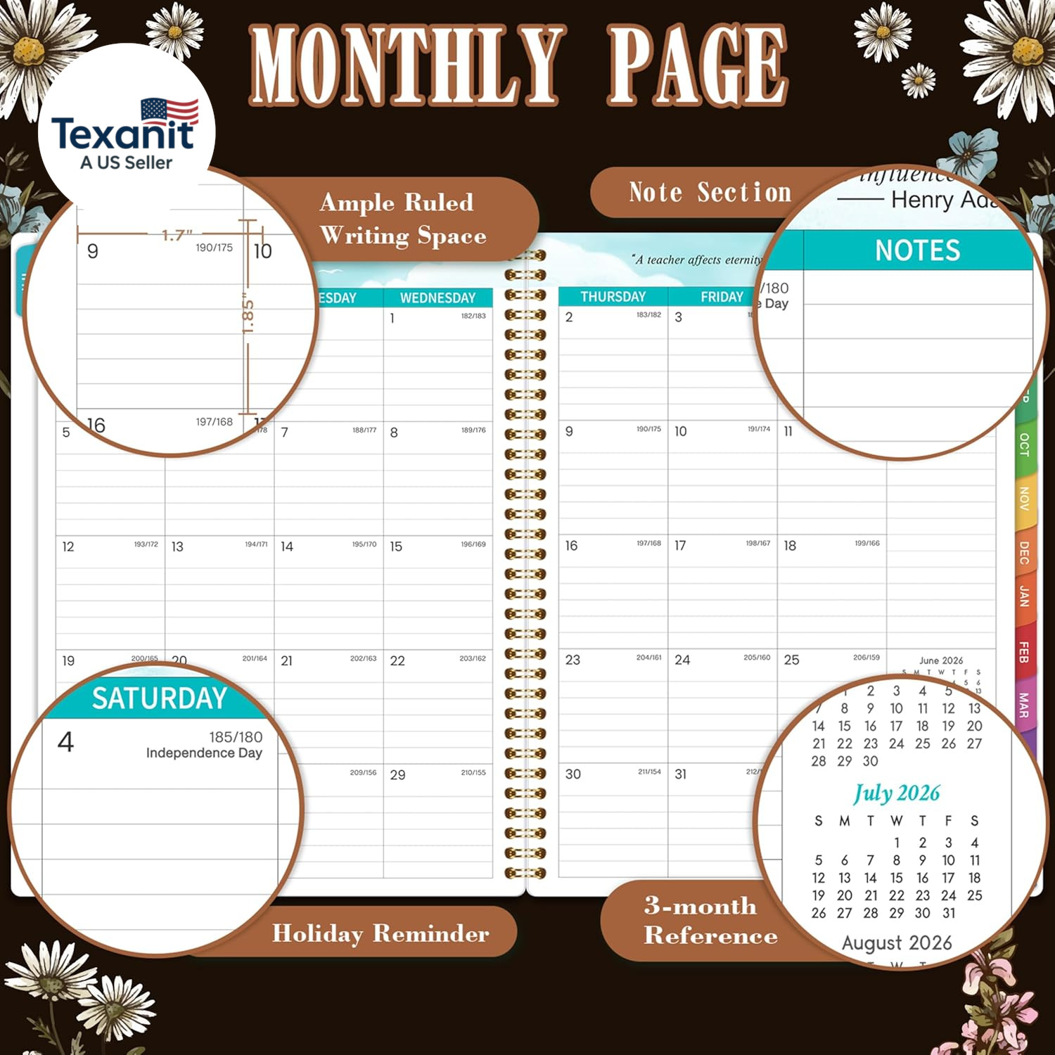 2026-2027 Teacher Planner, Lesson Planner 2026-2027, 8.5″ X 11″, July 2026 – Jun