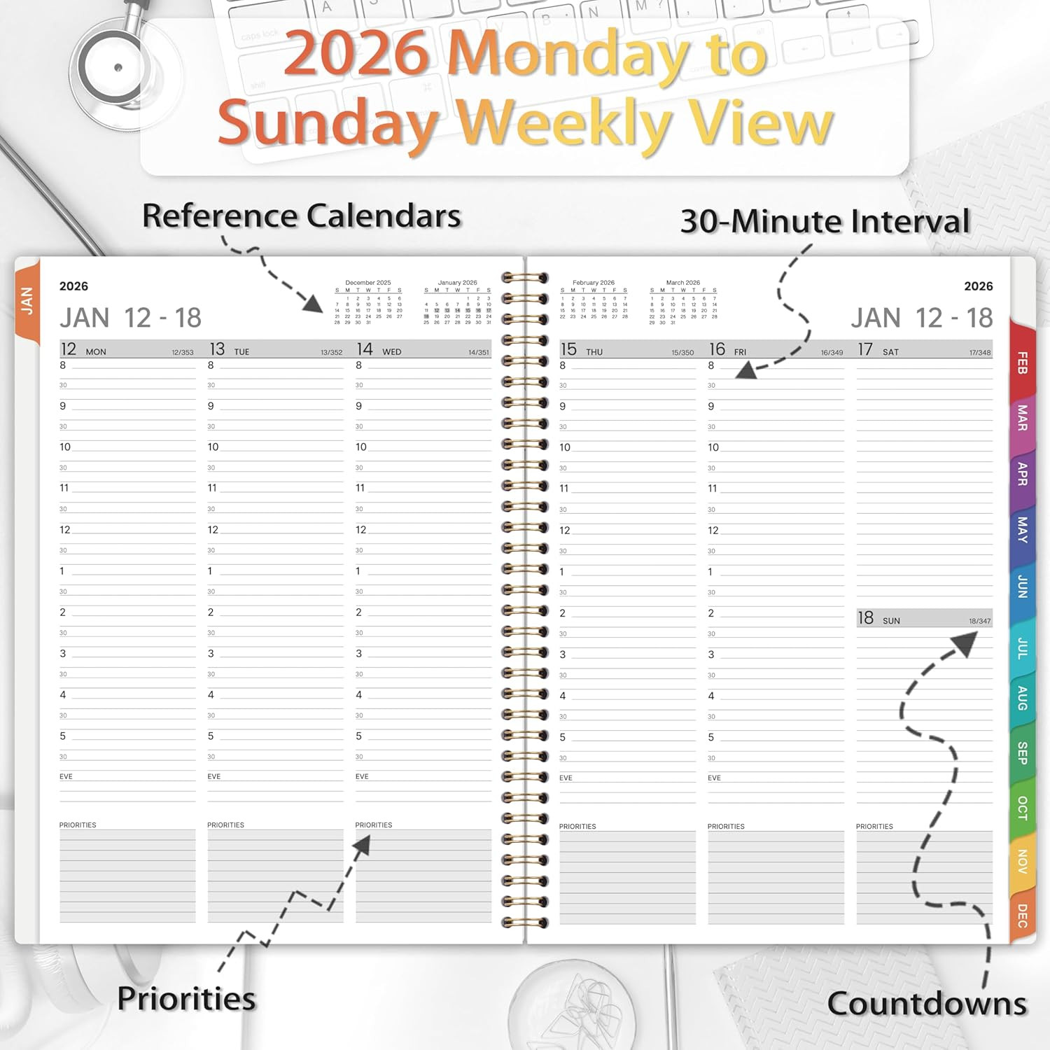 2026 Appointment Book – 2026 Planner, Daily Hour Planner, Weekly Monthly Planner
