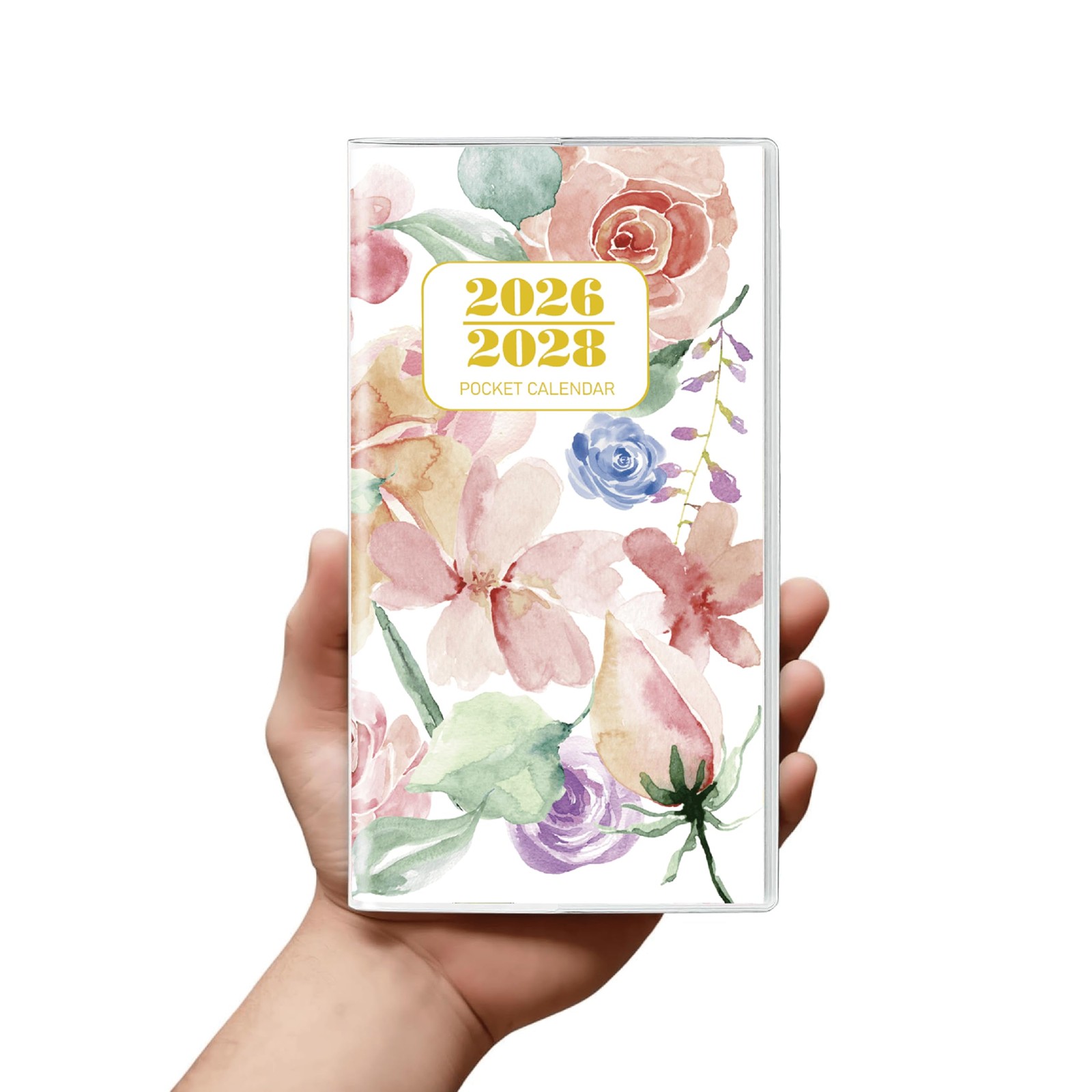 ADUN Stationery Pocket Calendar 2026-2028 3.5″ x 6.7″, multicolor floral