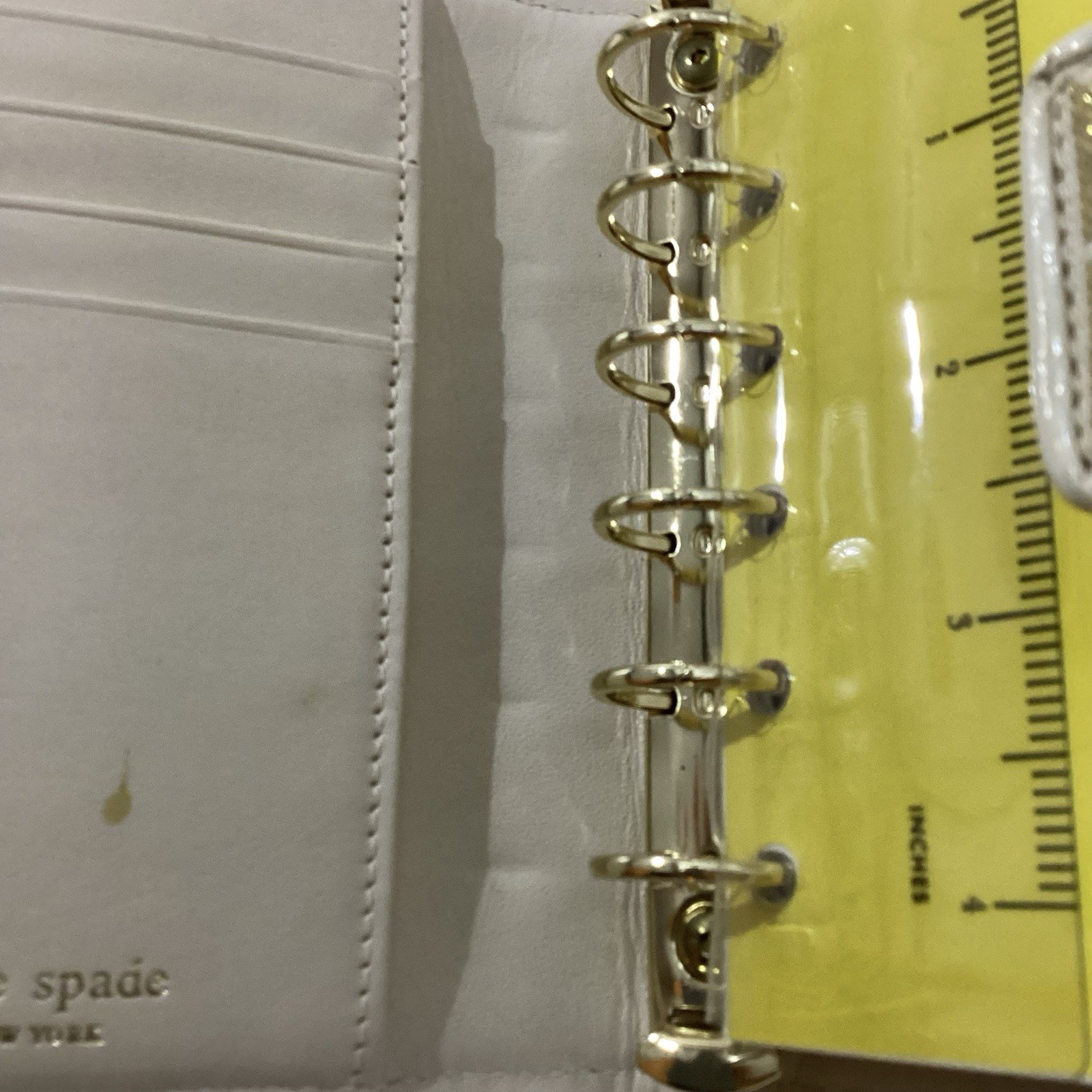 KATE SPADE NOEL PLANNER AGENDA ORGANIZER ADDRESS BINDER CREAM GOLD GLITTER NEW
