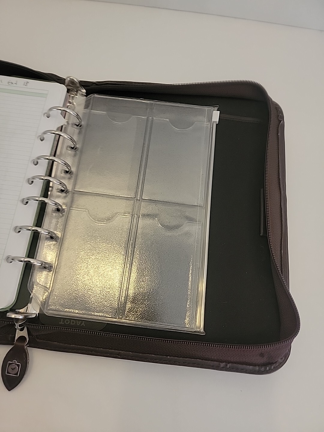 Day-Timer Agenda Binder Personal Organizer To-Do Lists Contacts,Brown Good Condi
