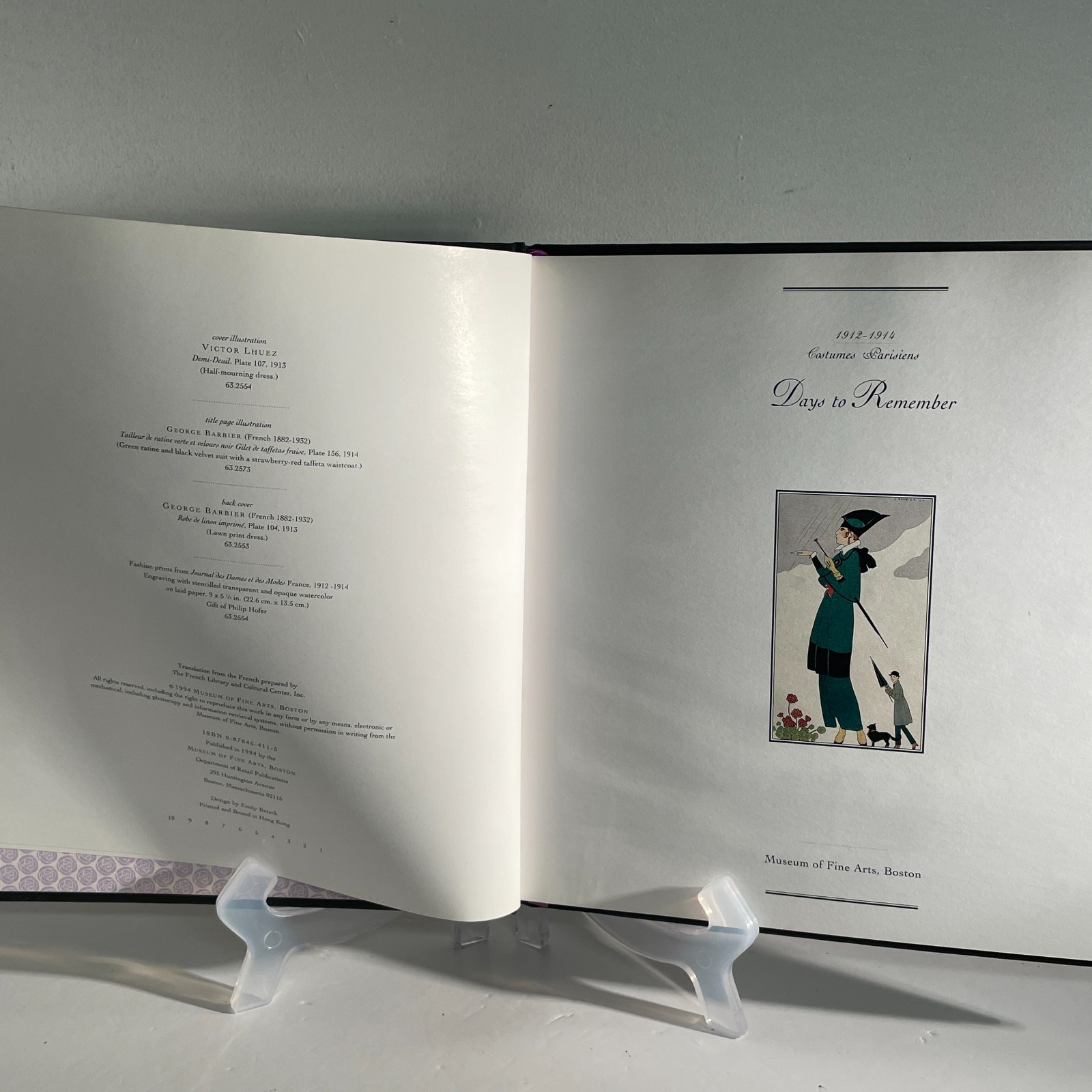“Days to Remember” Journal From Museum of fine arts, Boston 1912-1914 Costumes
