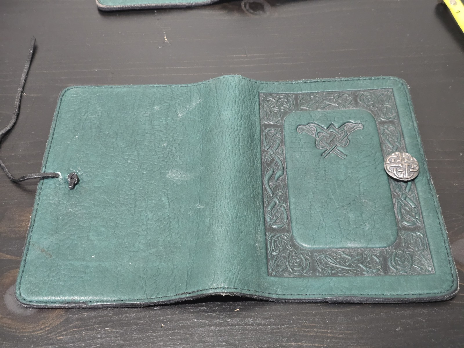 Oberon Leather Journal 5″ X 7″ Cover Celtic Motif Green #2