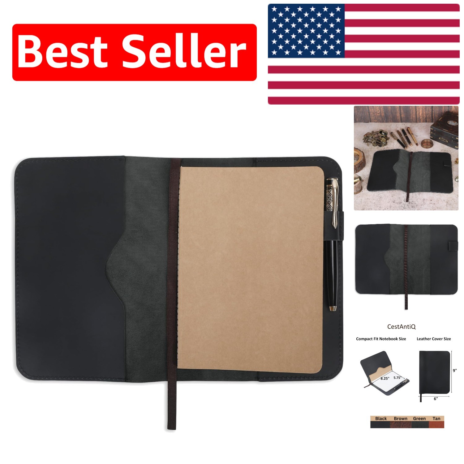 Stylish Refillable A5 Leather Journal Cover – Lightweight Design, 9 x 6 Inches