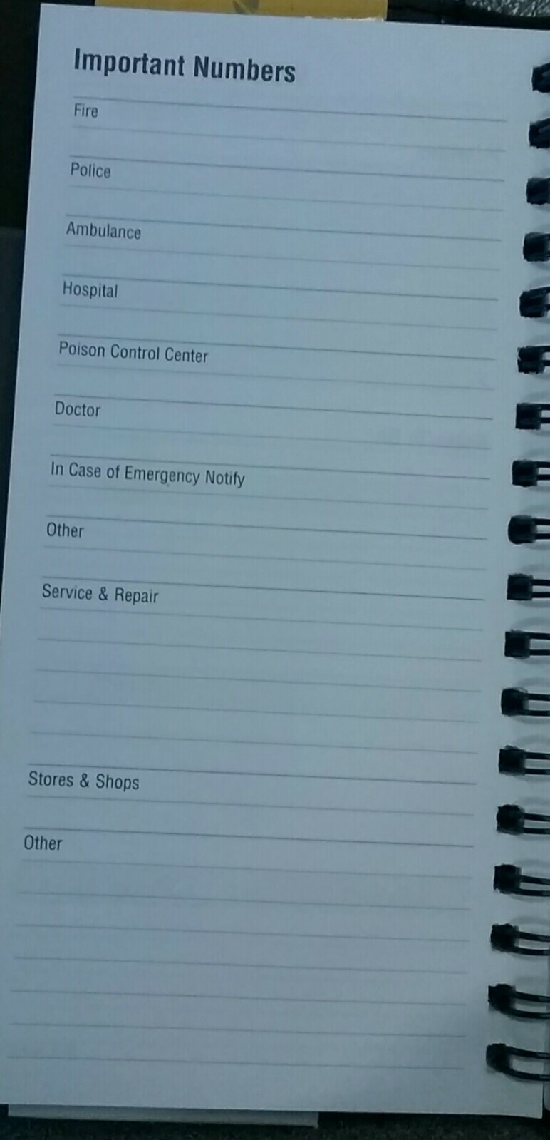 Undated Weekly Calendar Day Planner by Cambridge 2-page spread & phone # section