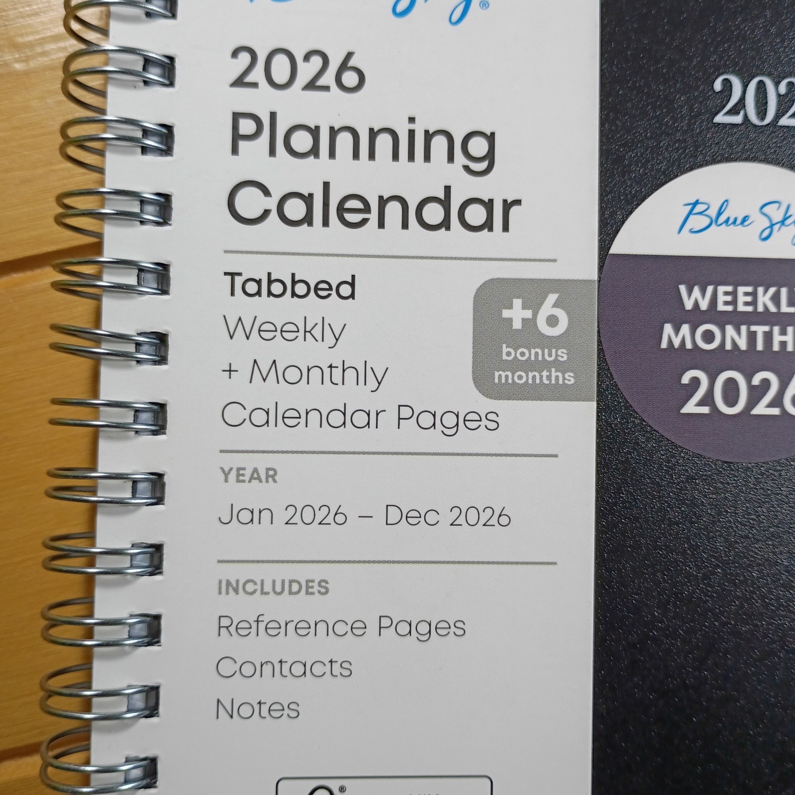 Blue Sky 2026 Planning Calendar,Spiral-Bound Organizer,WeeklyMonthly,Pocket Size