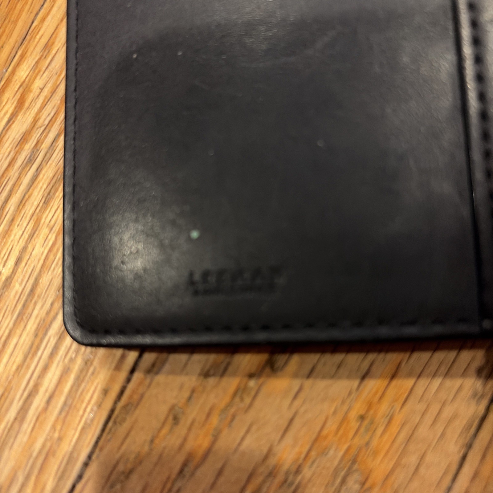 Vtg FDANEWS 6.5″x3.5″ Black Cowhide Portfolio Notebook/Pen/Business Card Holder