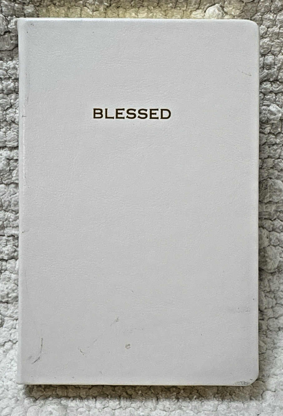 Journal blank lined pages, gold edges, white faux leather cover