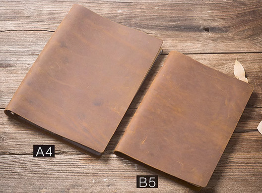 A4 loose leaf Writing note Notebook sketchbook binder Notepad leather brown Q318
