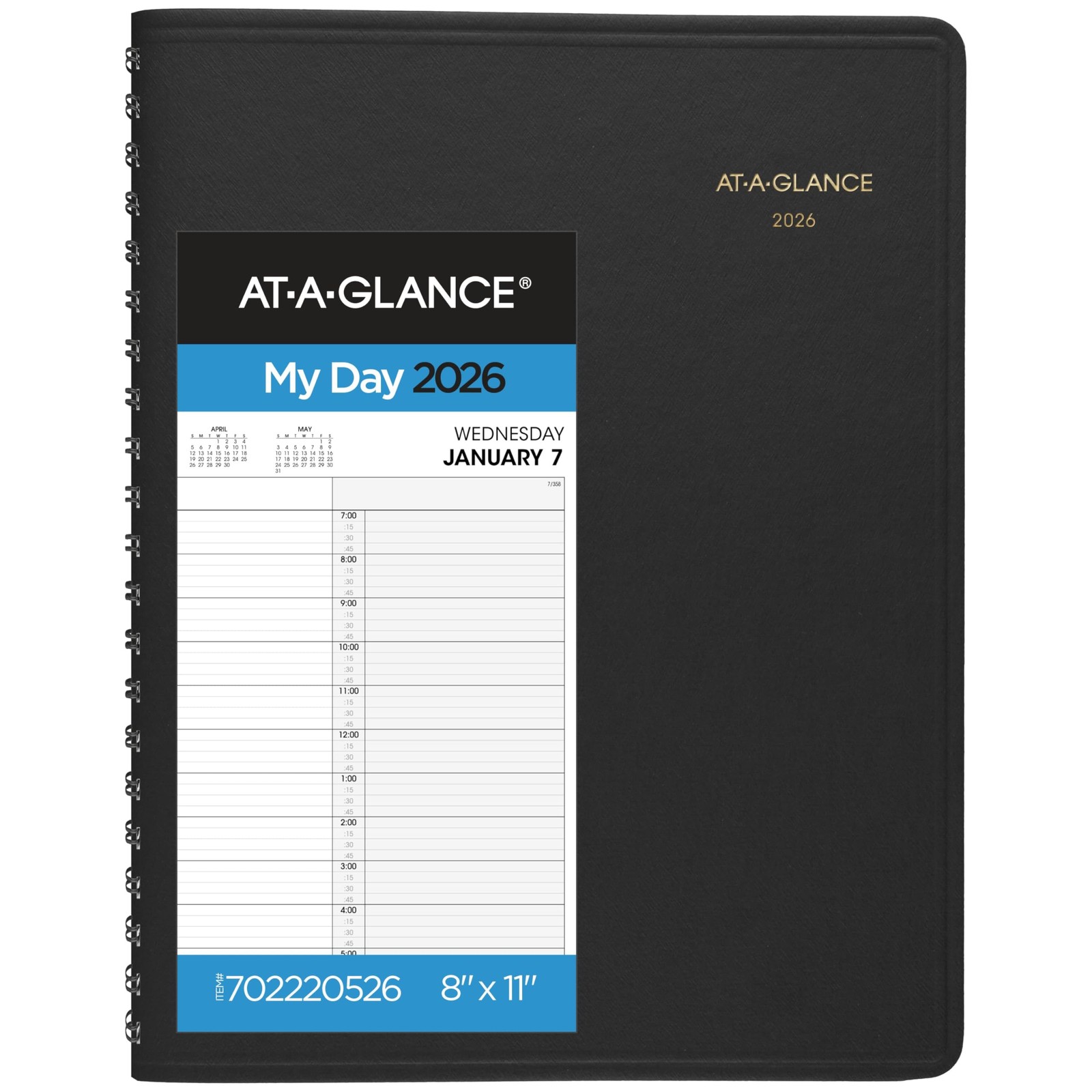 2026 Appointment Book Planner, Daily, 8″ x 11″, Large, Two Person Group, Blac…