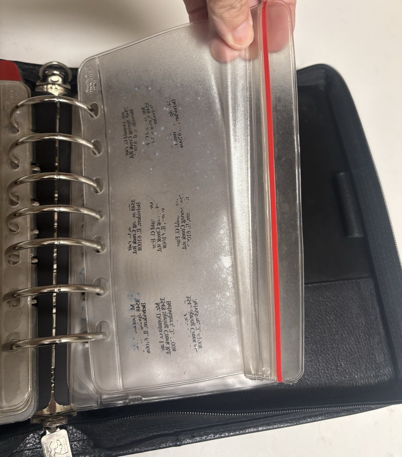Franklin Quest Black Verona Leather Zip Organizer Planner 7 Ring Binder Vtg 90’s