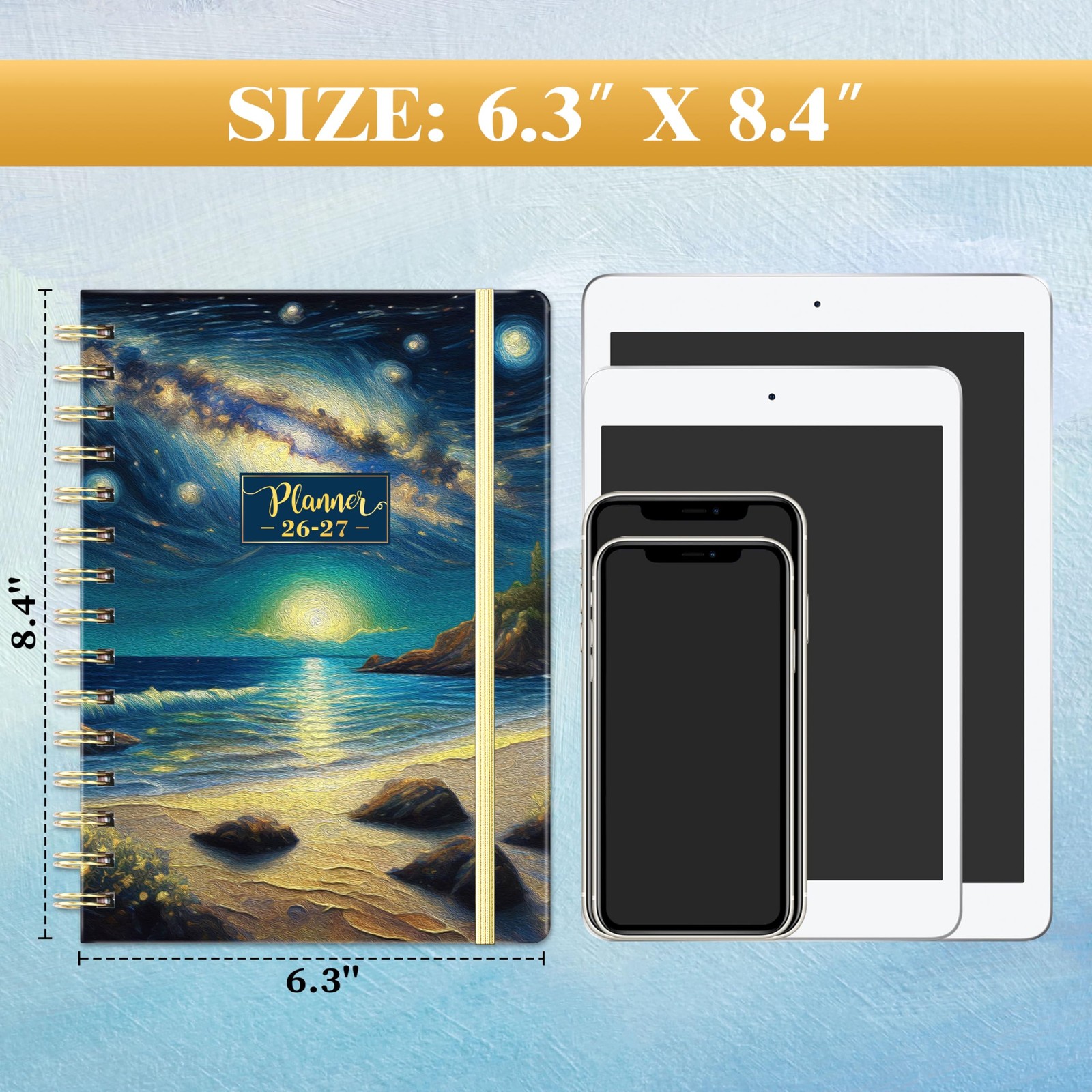 20262027 Academic Weekly Monthly Planner 8.4 x 6.3 Hardcover Tabs