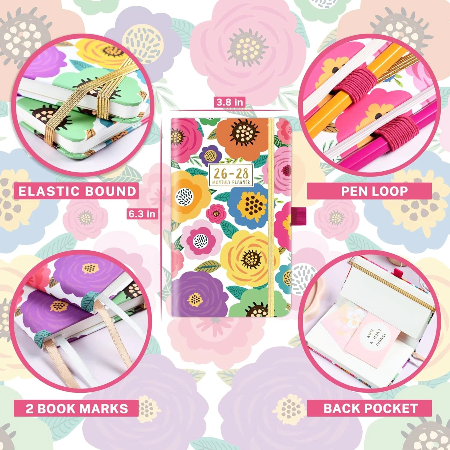 2026-2028 Pocket Planner/Calendar – 3 Year Monthly Planner 2026-2028, Jan.2026 –