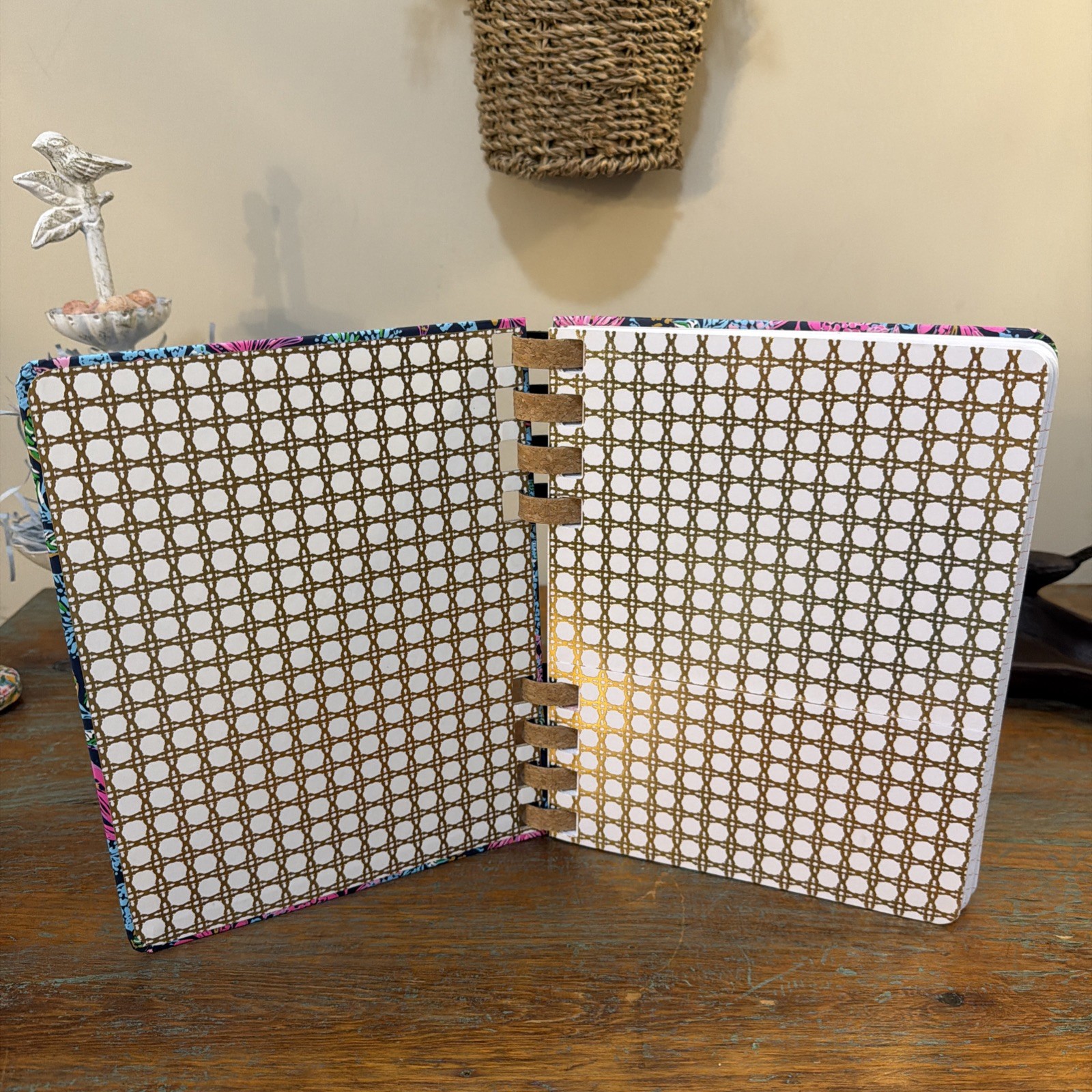 Lily Pulitzer Luxe Spiral Notebook In Calypso Coast, Cork Binding. New.