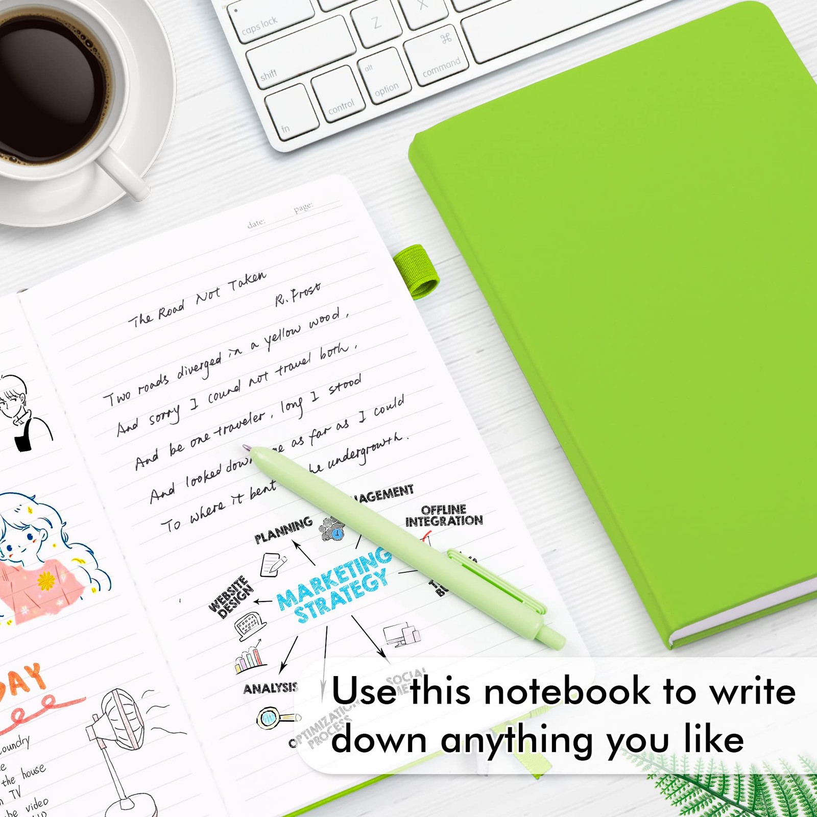 feela 5 Pack Journal Notebook Bulk for School, Hardcover Business Notebooks Clas