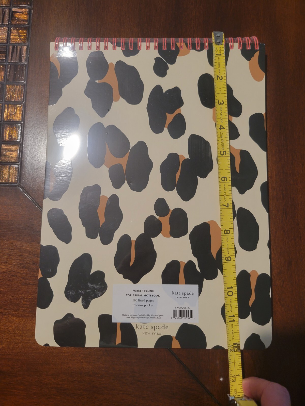 Kate Spade Top Spiral Notebook “Forest Feline” Lined – New Sealed