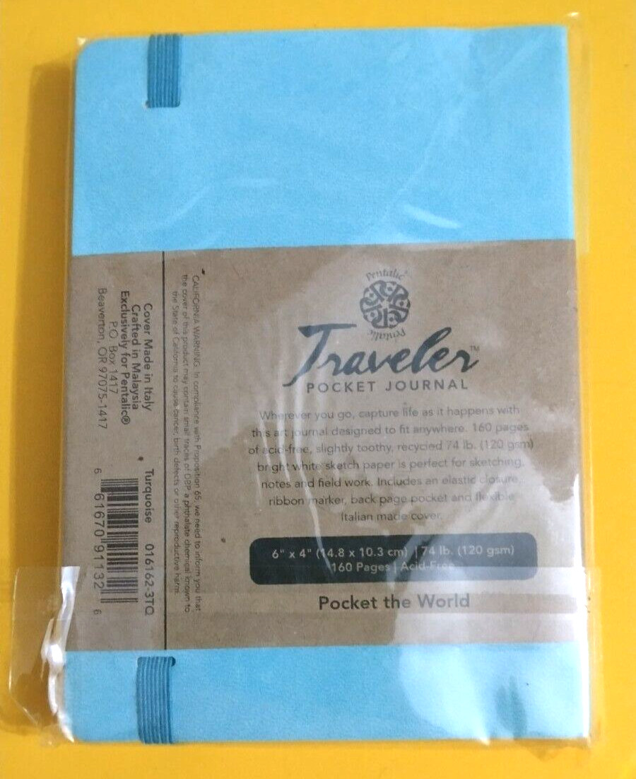 Pentalic Traveler Pocket Journal Sketch 4″ x 6″ Bright Blue