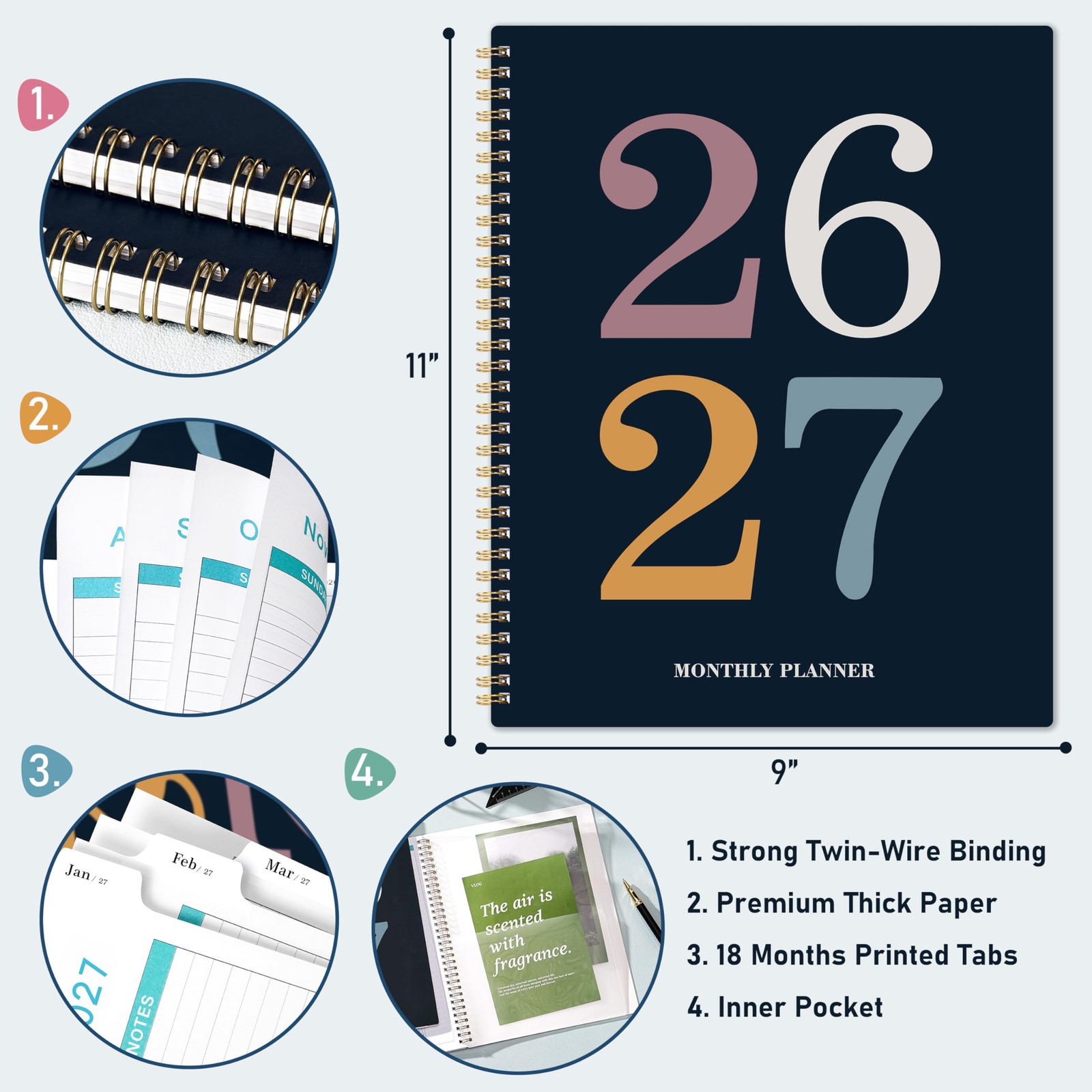 2026-2027 Monthly Planner – from July 2026 Large, Colorful