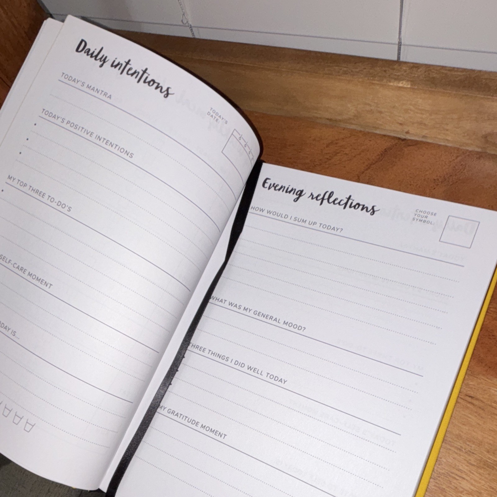The Positive Planner Yellow Hardcover Guided Planner Journal Daily Intentions
