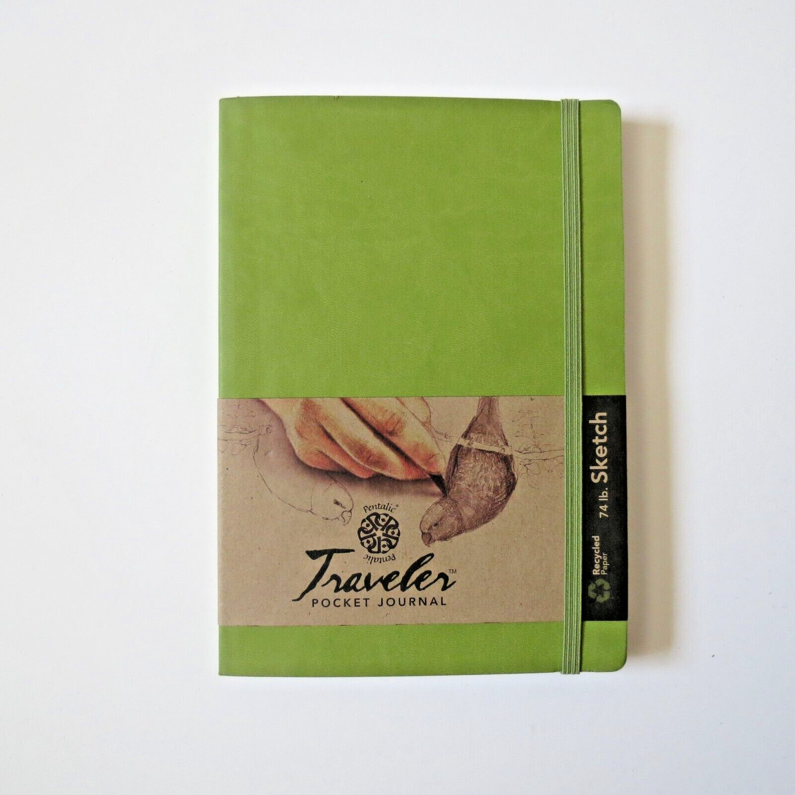 Pentalic Traveler Pocket Journal – 74 lb Sketch 8″x6″ Olive Green