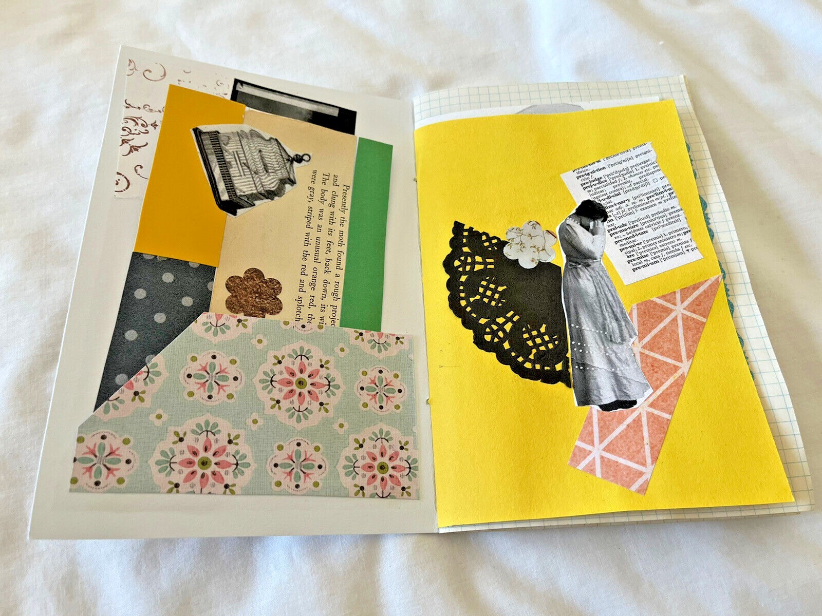 Junk Journal Make it Happen, Handmade Paper Ephemera 6 x 9” Embellish Bead Tail