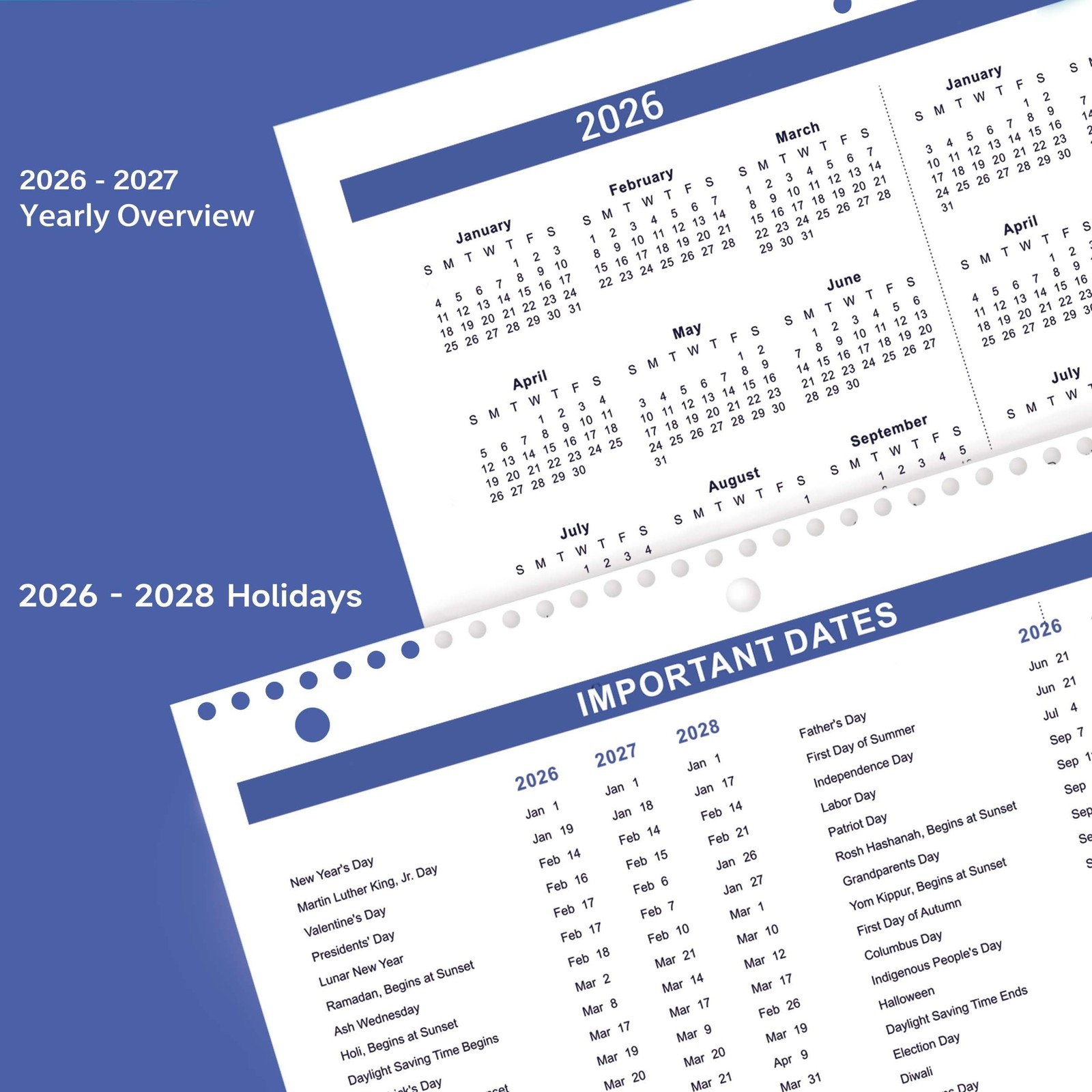 Calendar 2026-2027 – Wall Calendar 2026-2027, JUL. 2026 – DEC. 2027, 8.5″ x 1…