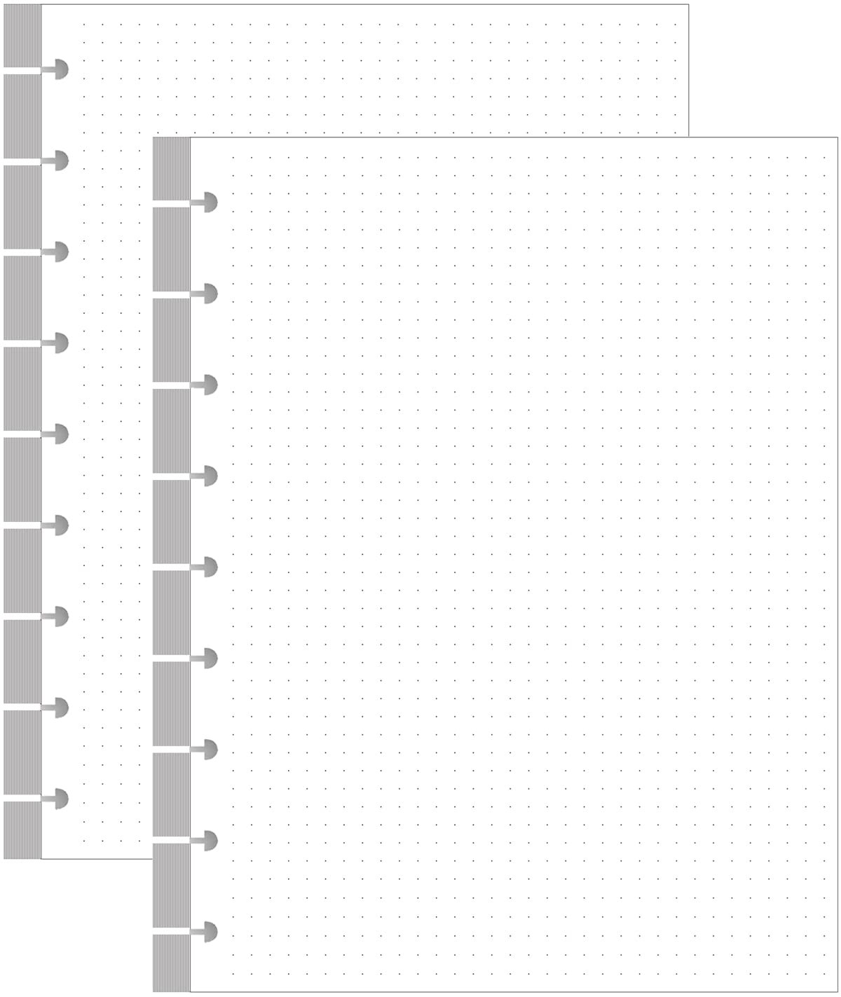 Yaridar 200 Sheets 9-Disc Discbound Dotted Grid Refill Paper Classic Size