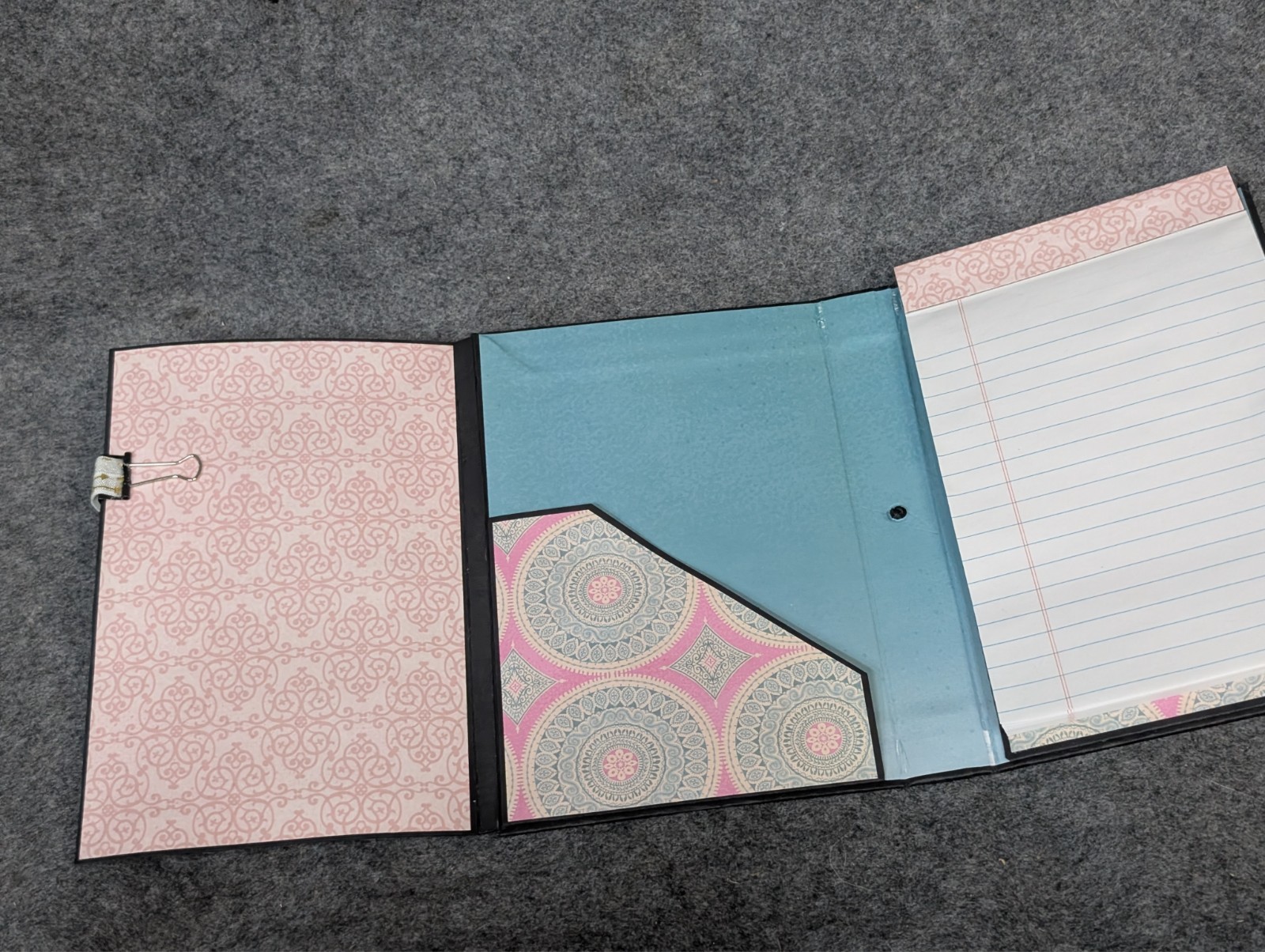 Handmade Paper Journal Flower print 4″x6″, Grocery List / Notepad Organizer