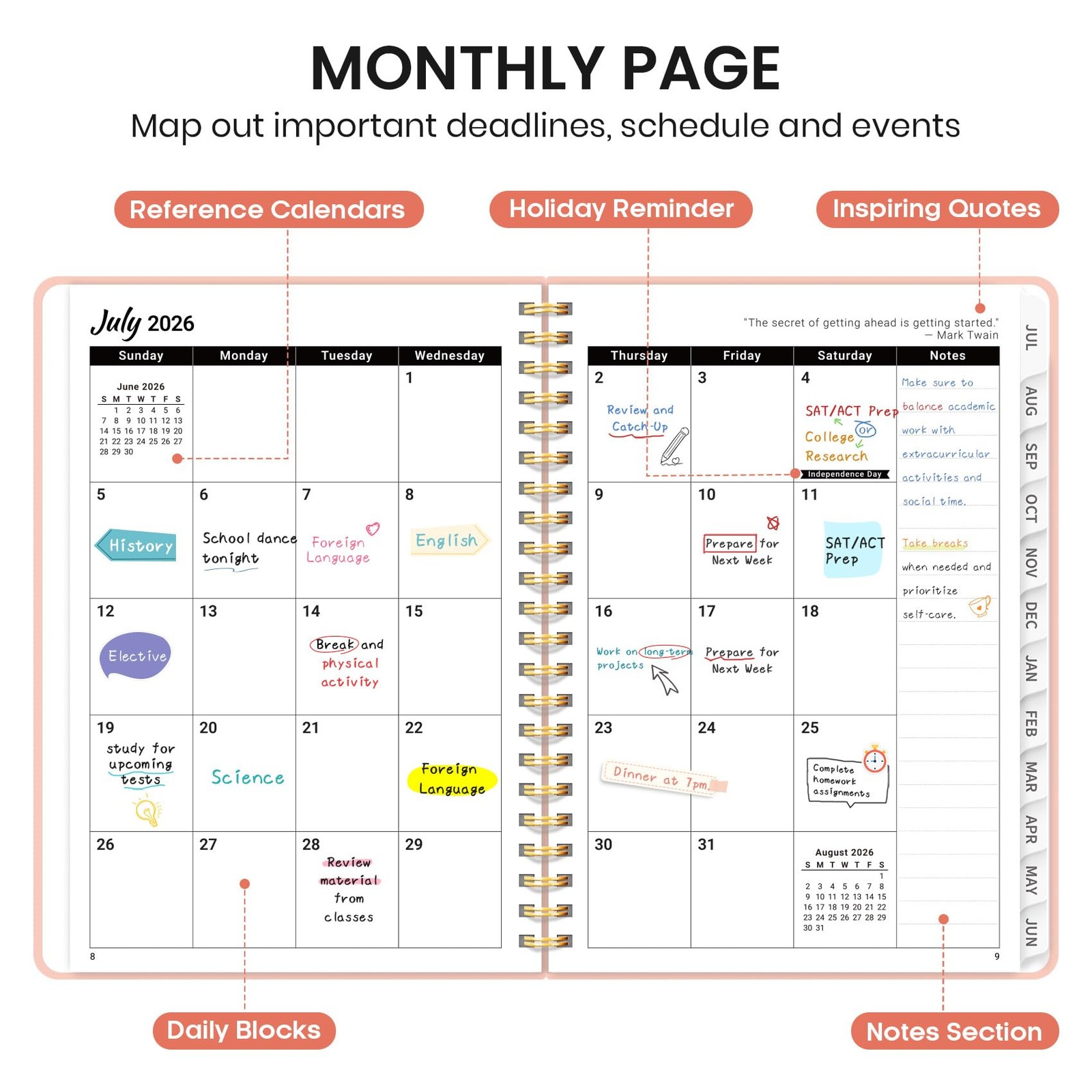 Planner 2026-2027 for Women & Men, Academic Monthly and Weekly Calendar Plann…