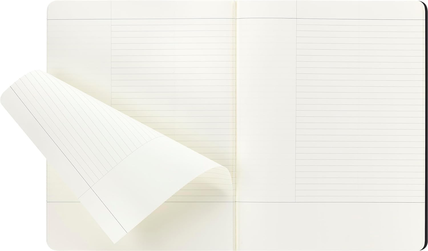 Cahier Journal, Soft Cover, Large (5″ X 8.25″) Ruled/Lined, Black, 80 Pages (Set