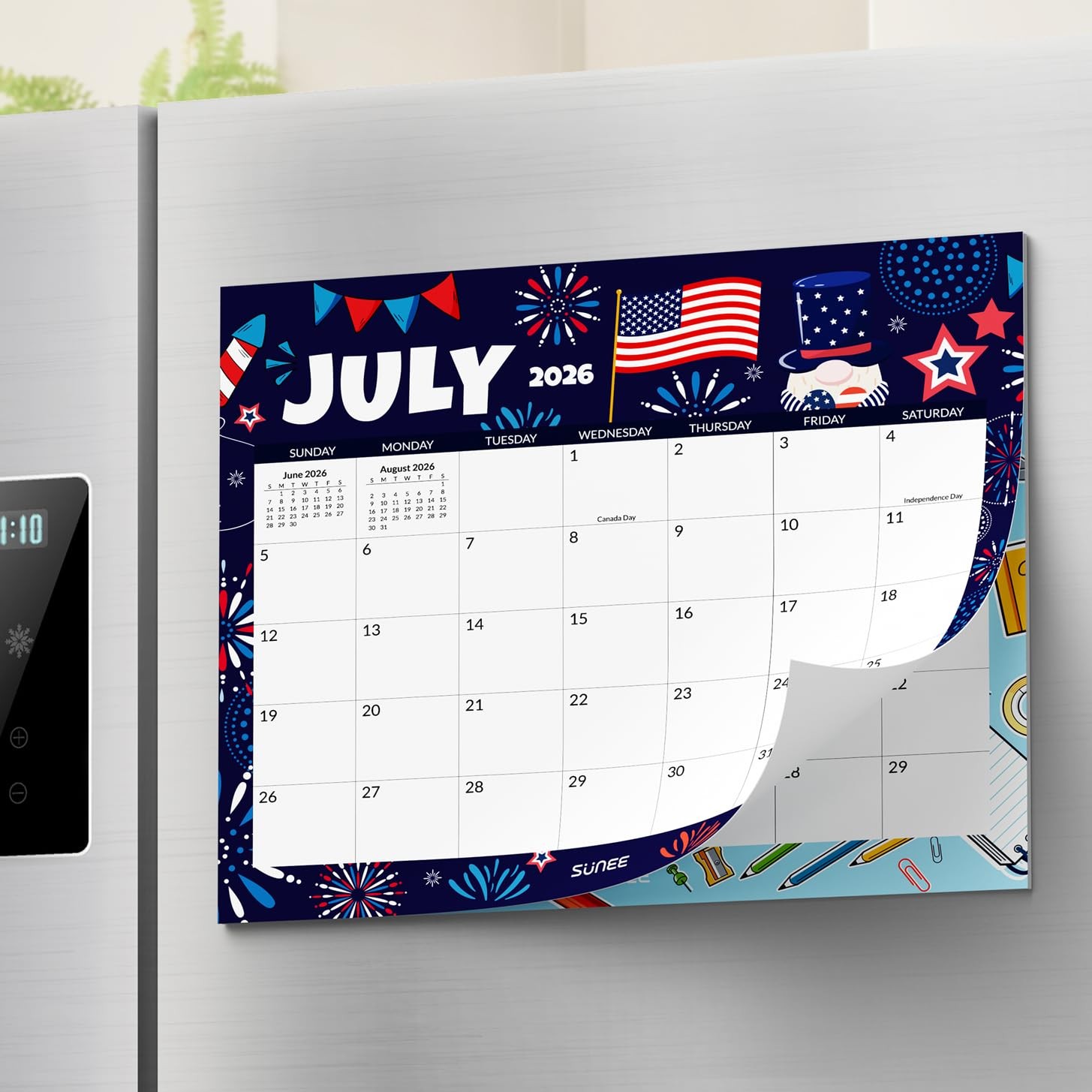 SUNEE Fridge Calendar 2026-2027 from July 2026 to March 2028, Seasonal