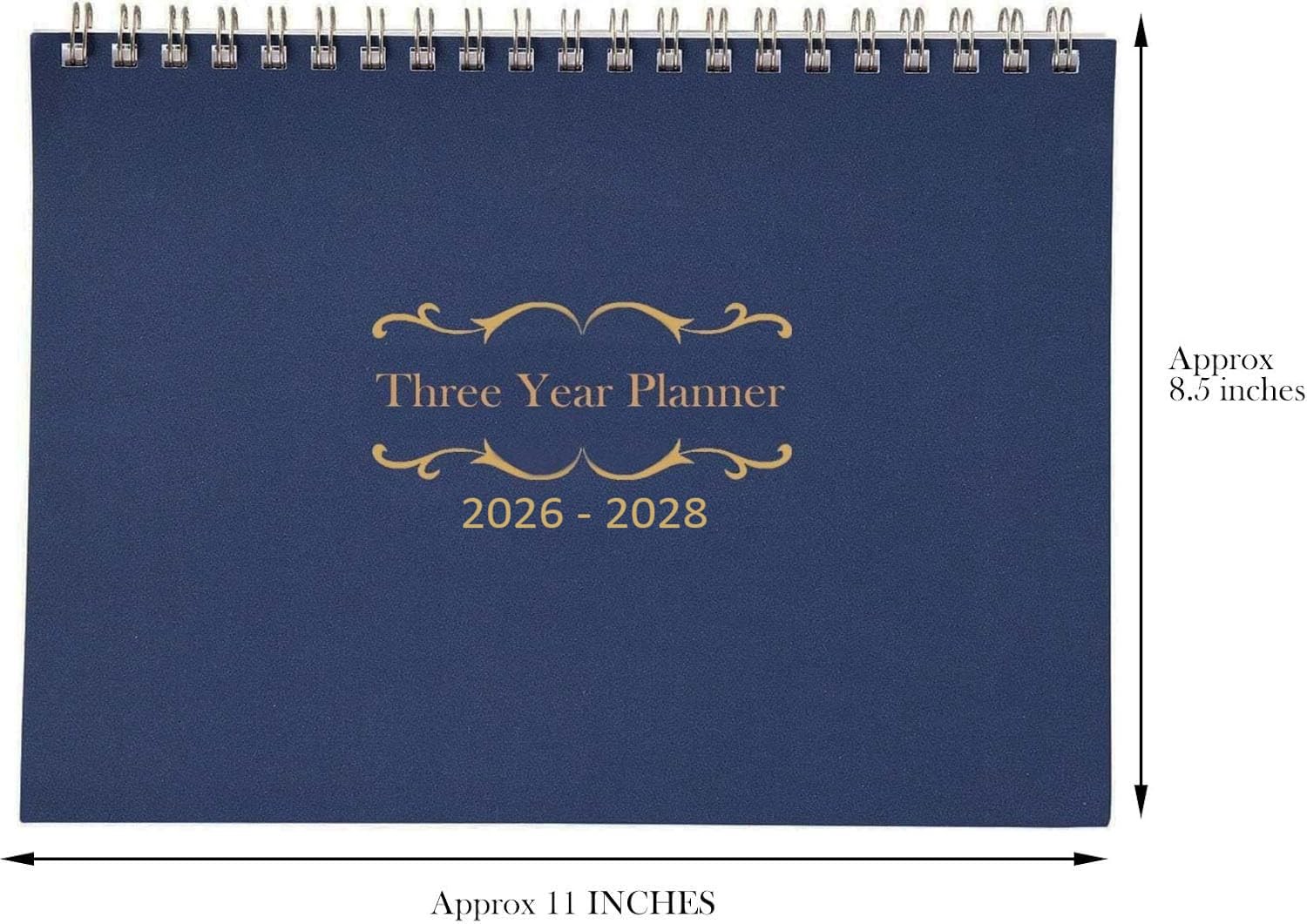 Kerixi 3 Year Calendar Monthly Planner Spiral Bound Approx Start On Jan, Blue