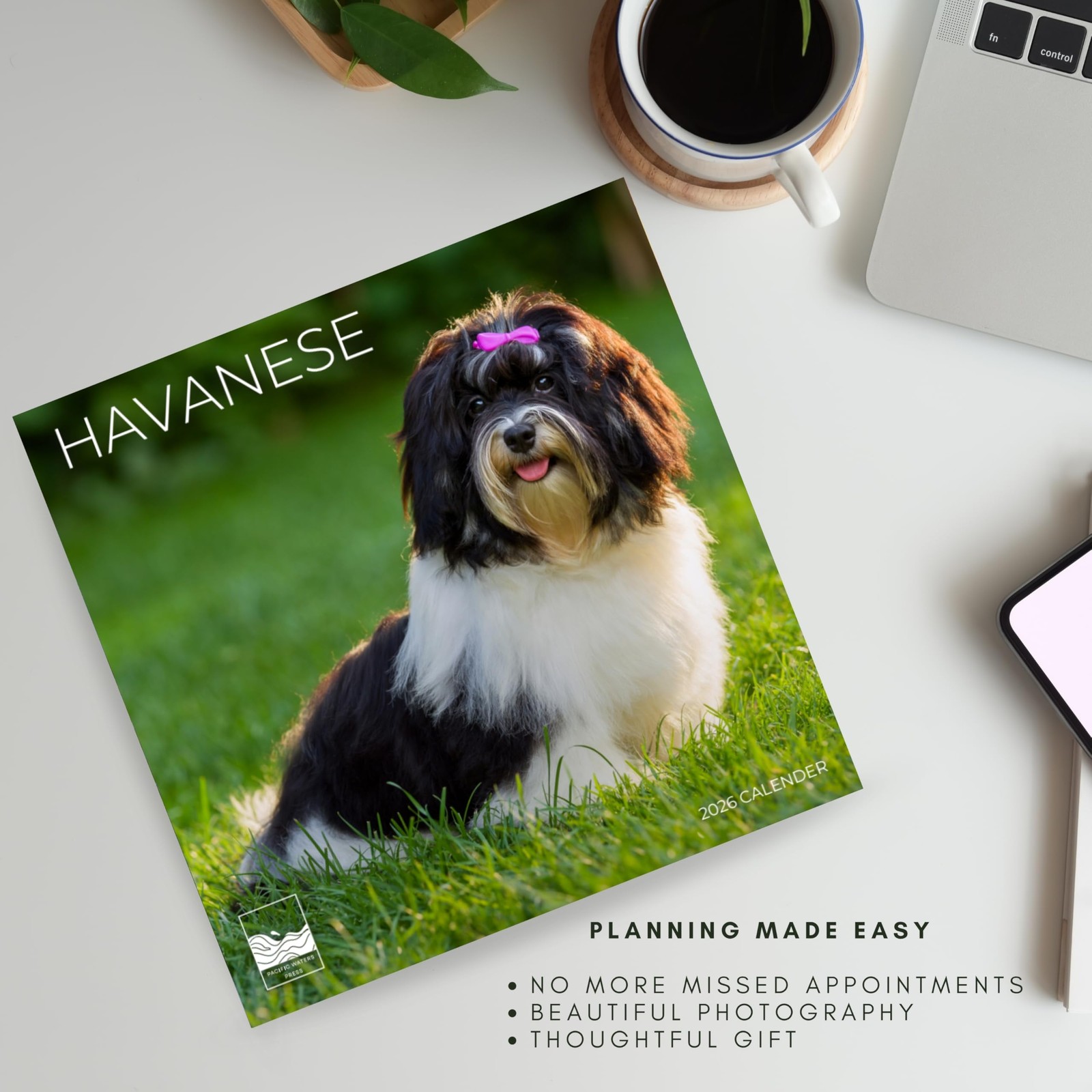 Havanese 2026 Wall Calendar | 12″ x 24″ Open | Dog