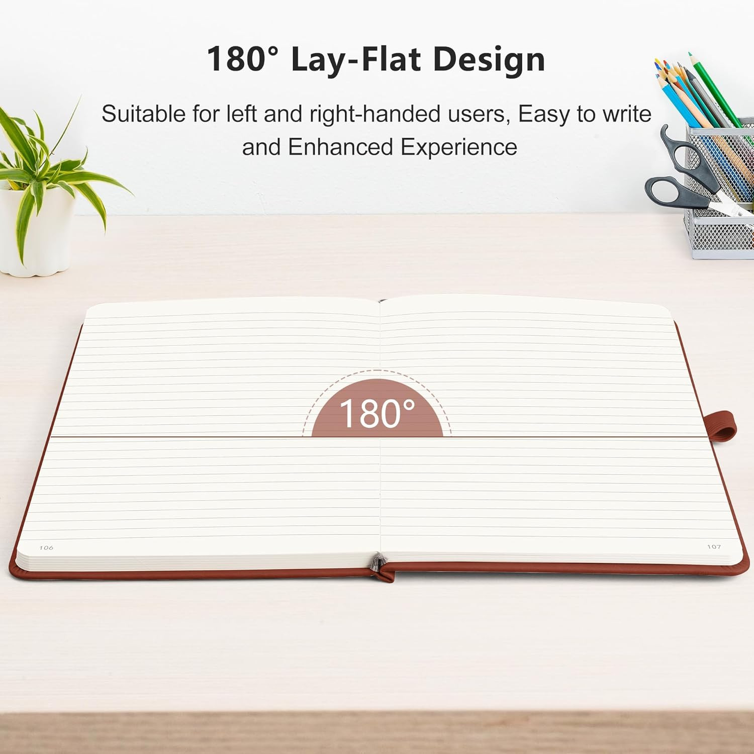 Lined Journal Notebook, 2-Pack, 192 Numbered Pages per Pack, A5 Medium Size (5.7