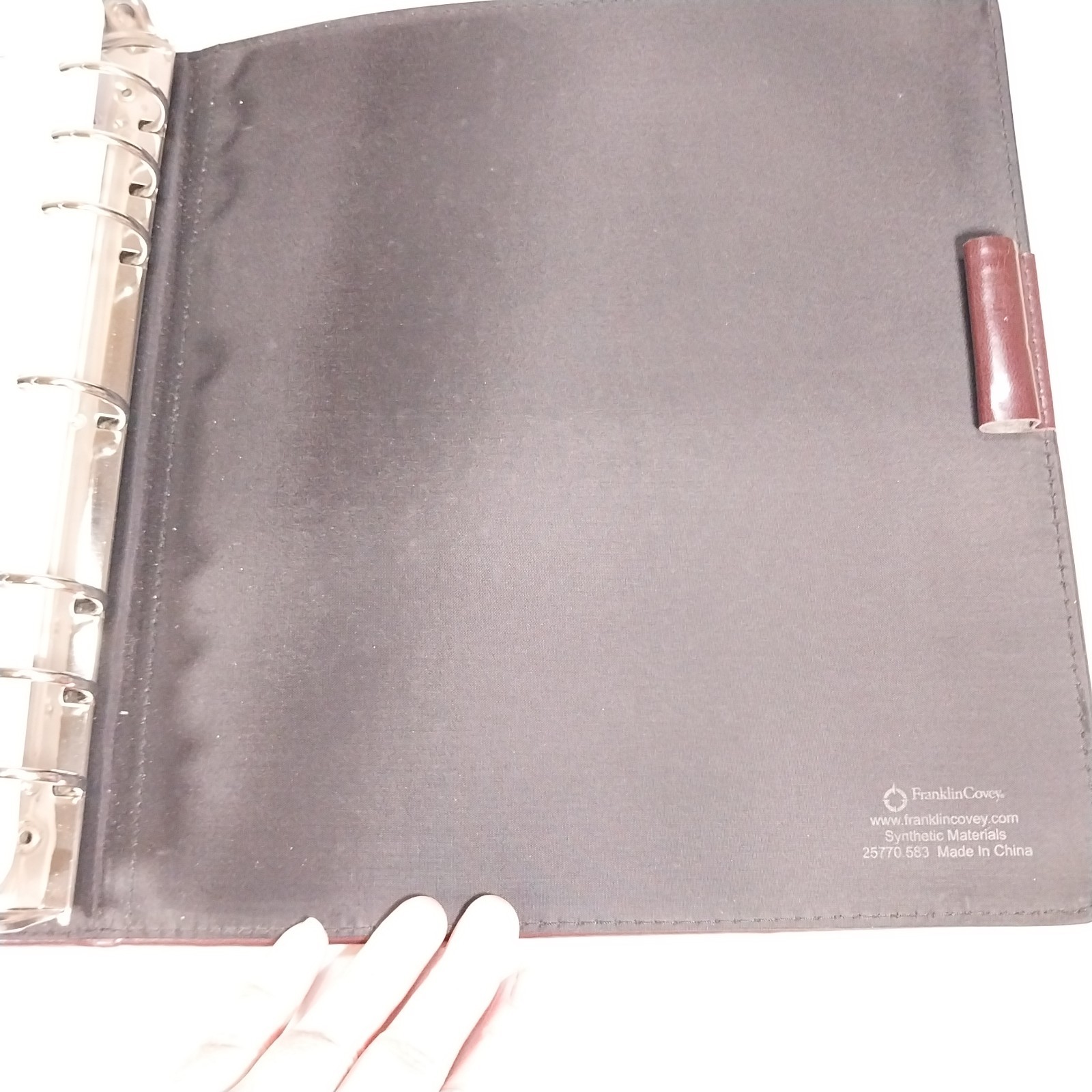 Franklin Covey Classic 7-Ring Binder Burgundy Faux Leather Planner Tabs Inserts