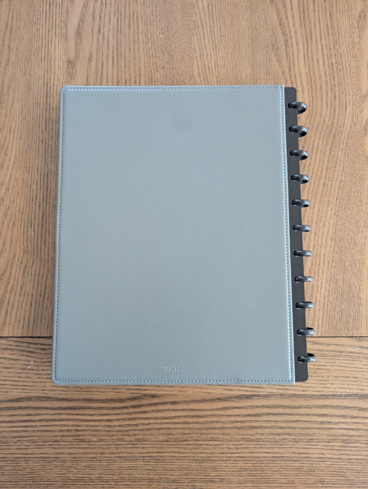 TUL Discbound Leather Notebook Cover w/ Lined Notes Pages, 60 Sheets Gray New