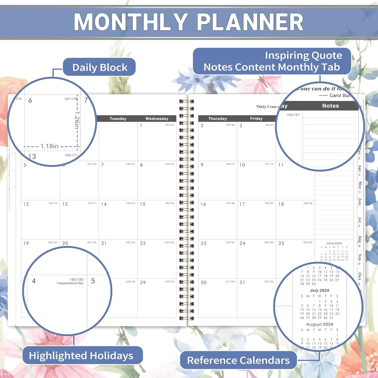 Monthly Planner 2026-2031 – 5 Year Planner/Calendar, 2026-2031 Monthly Calendar