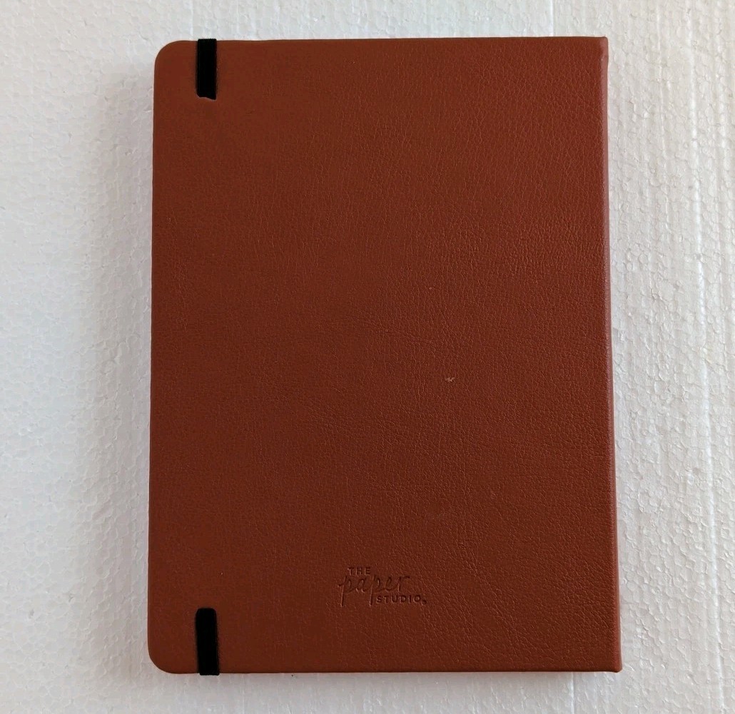 Dot Grid Bullet Journal Hard Cover Notebook Vegan Leather Cover & Elastic Close