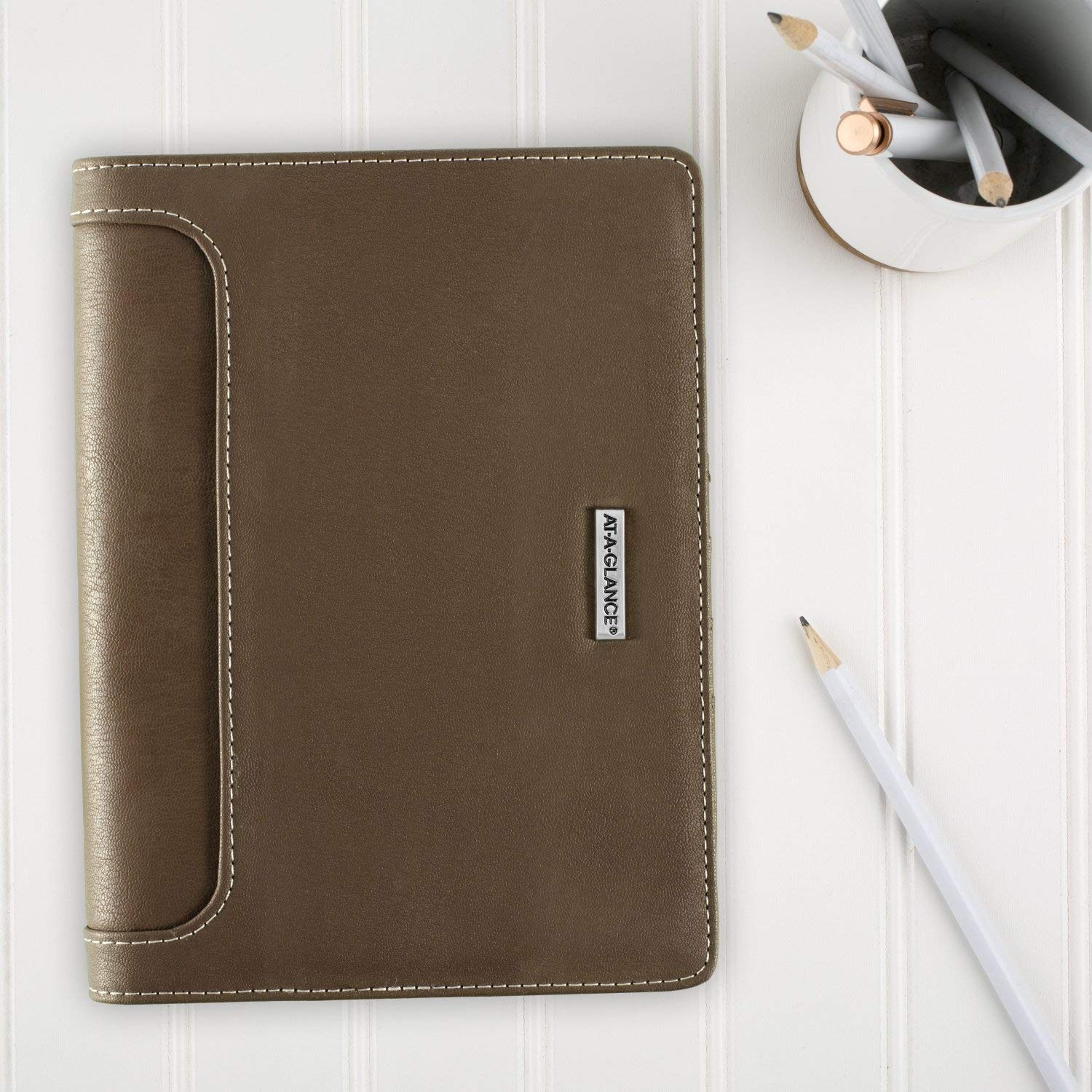 Harrison Design Brown Telephone Address Book Planner with Card Slots and Pen …
