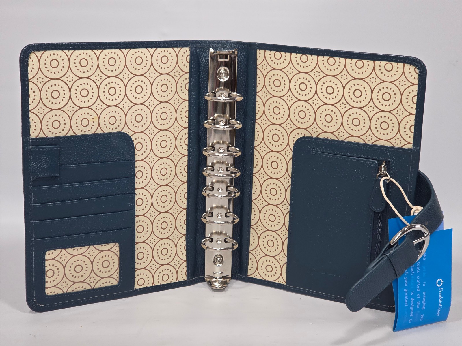 Franklin Covey Classic 9.2” x 7” CO AVA 7-Ring Binder In Teal, New With Tags